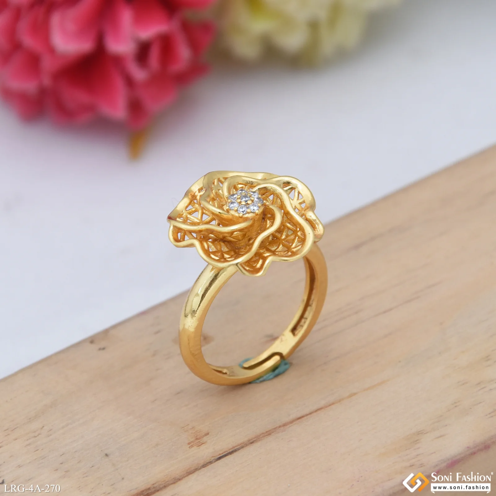 Lovely Design Gold Plated Ring for Ladies - Style A270 - Image 2