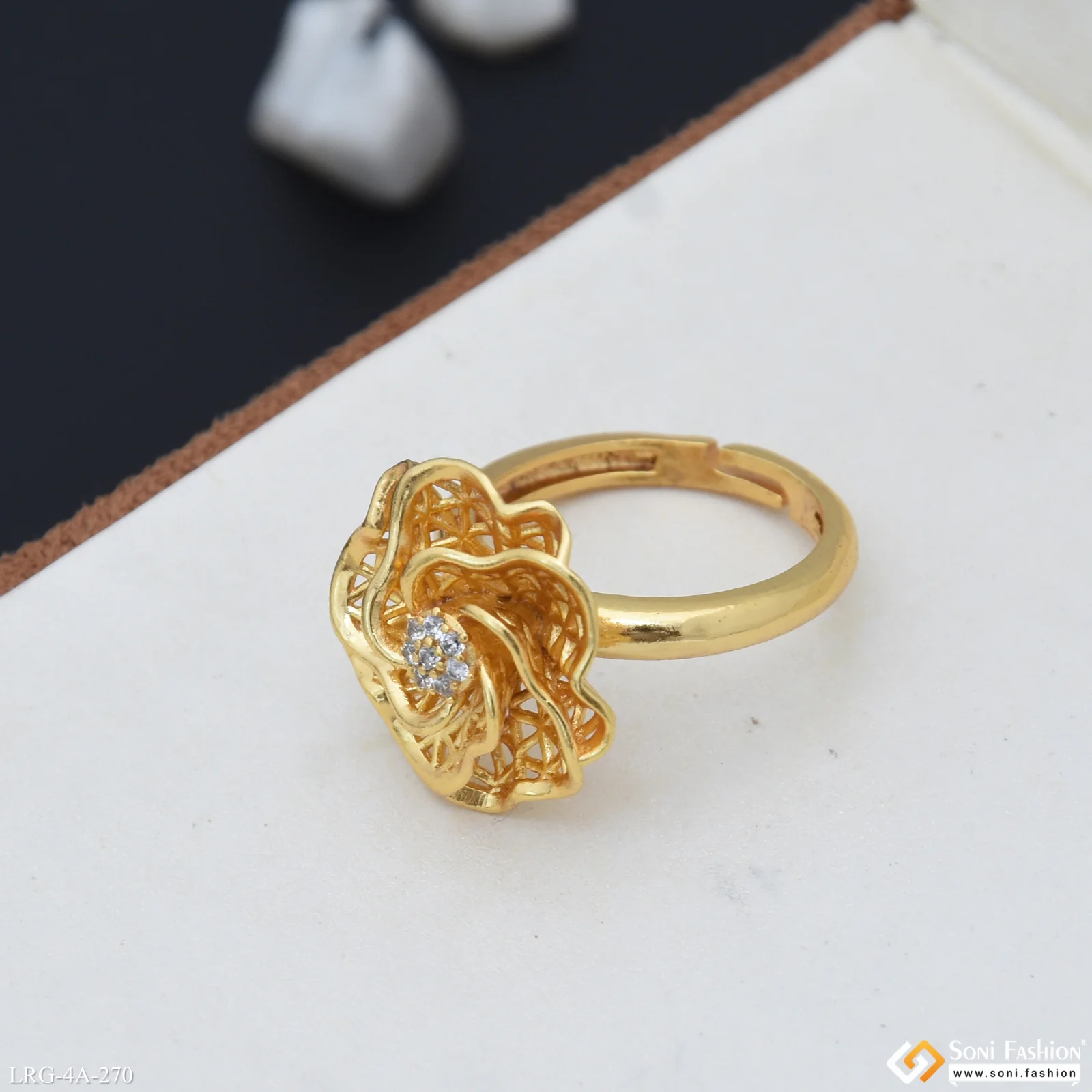 Lovely Design Gold Plated Ring for Ladies - Style A270 - Image 3
