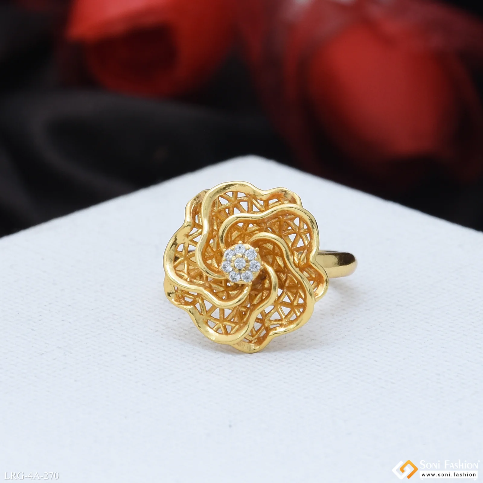 Lovely Design Gold Plated Ring for Ladies - Style A270 - Image 4