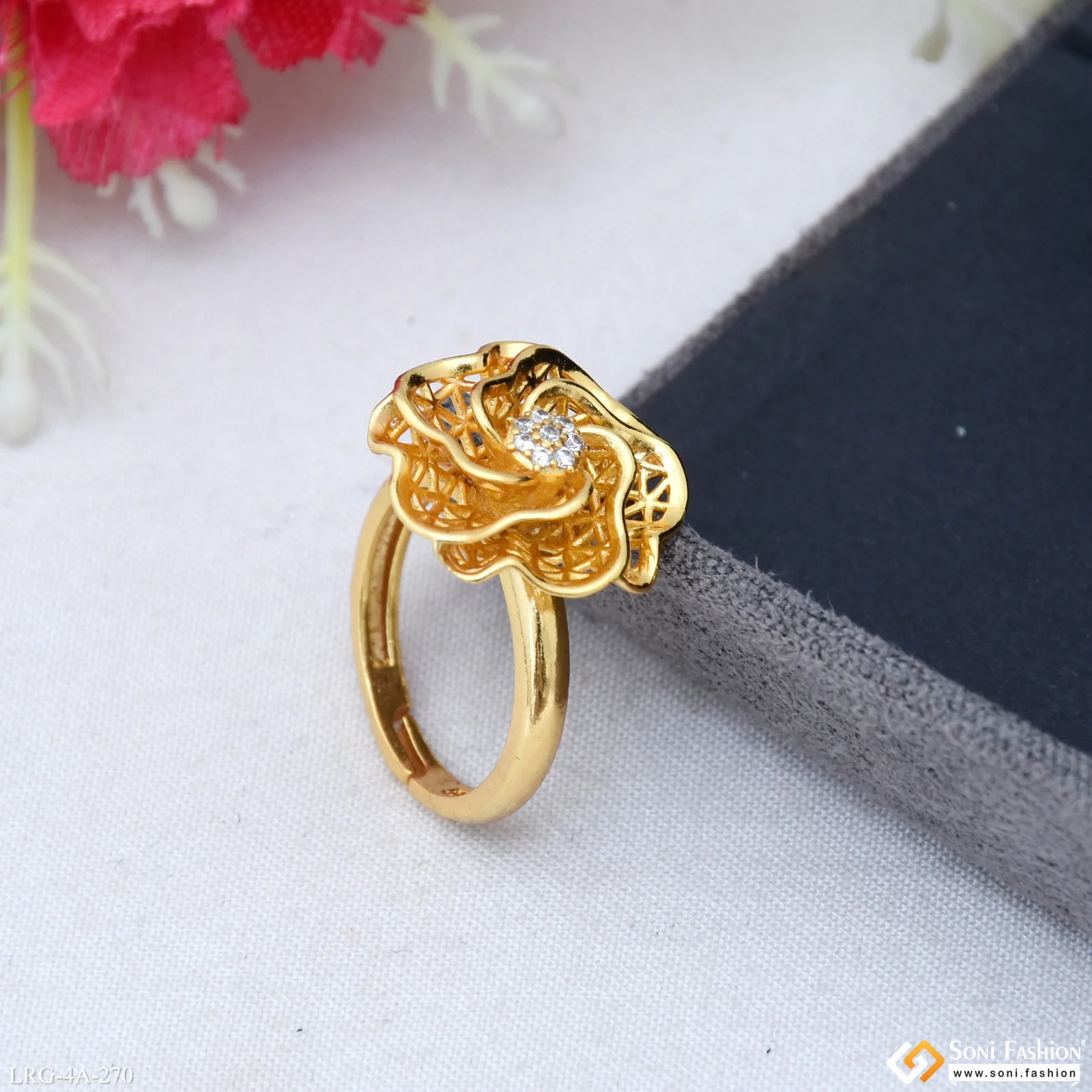 Lovely Design Gold Plated Ring for Ladies - Style A270 - Image 5