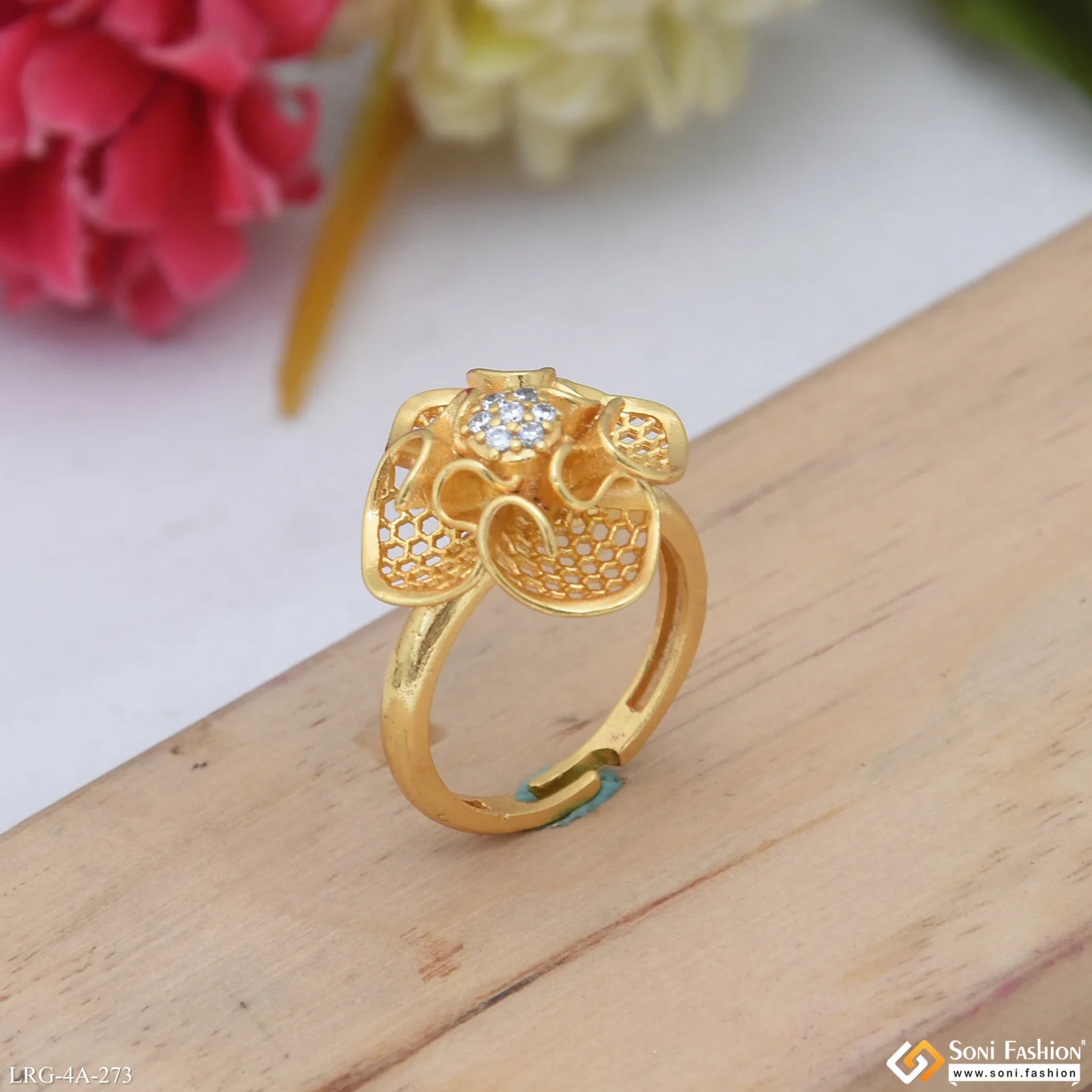 Lovely Design Gold Plated Ring for Ladies - Style A273 - Image 2