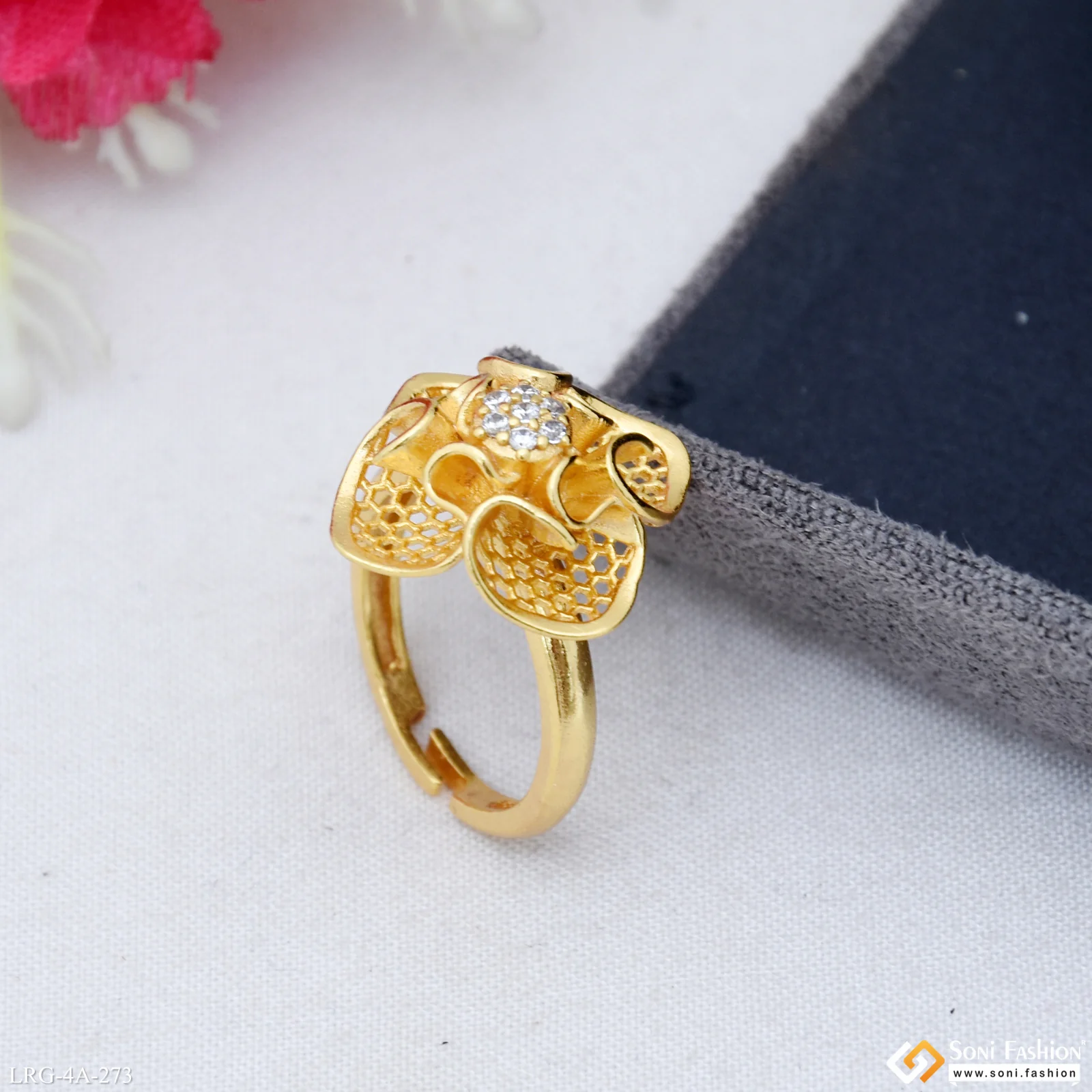 Lovely Design Gold Plated Ring for Ladies - Style A273 - Image 5