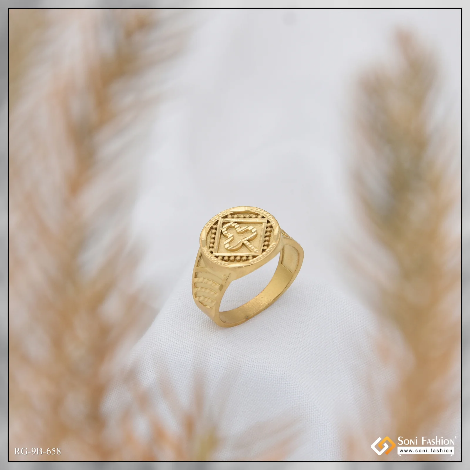 Lovely Design High-Quality Gold Plated Ring for Men - Style B658 - Image 2