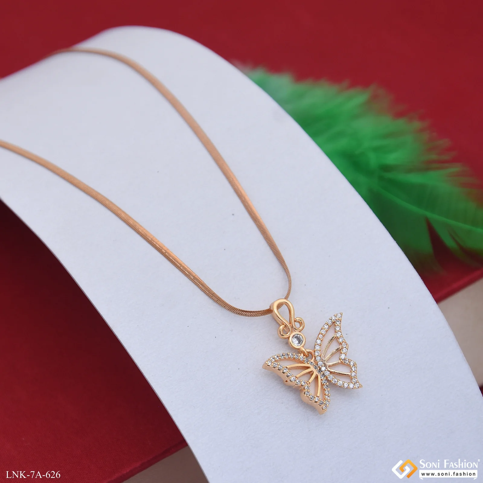 Lovely Design Rose Gold Color Chain Pendant for Ladies - Style A626 - Image 3