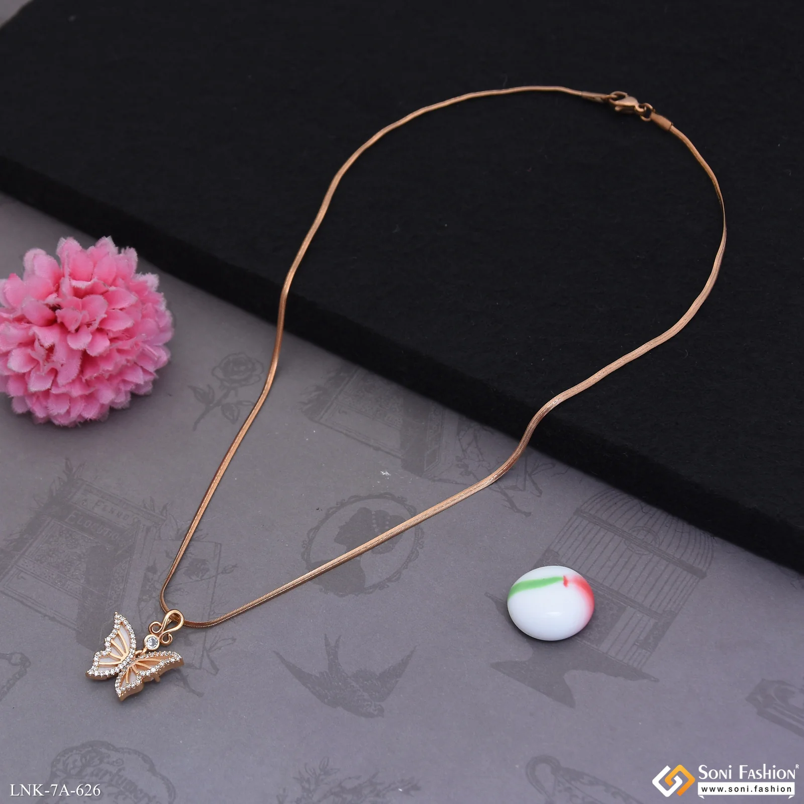 Lovely Design Rose Gold Color Chain Pendant for Ladies - Style A626 - Image 4