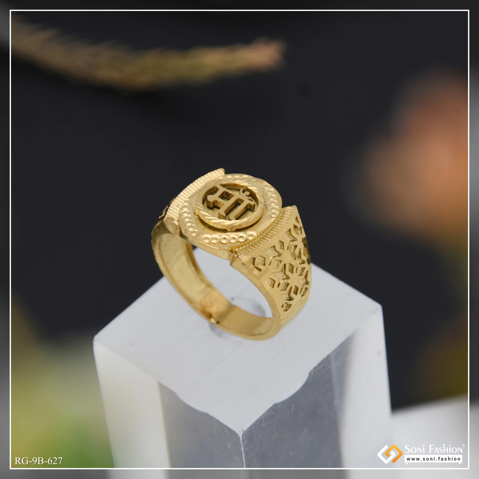Maa Fabulous Design Gold Plated Ring for Men - Style B627 - Image 2