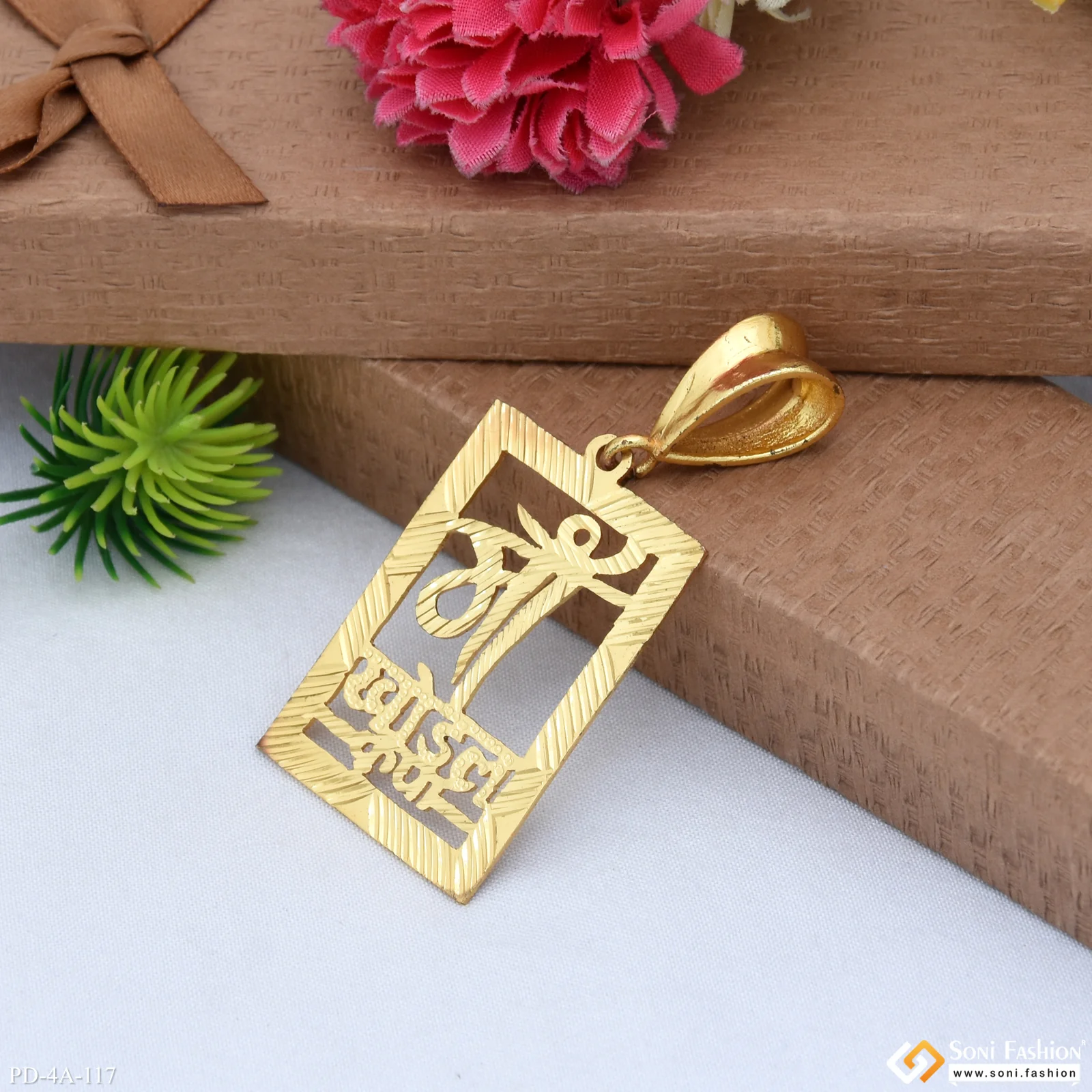 Maa Khodal Krupa Chic Design Super Quality Gold Plated Pendant for Men - Style A117 - Image 6