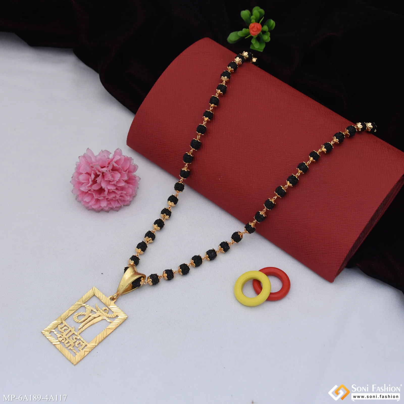 Maa Khodal Krupa Latest Design Pendant with Rudraksha Mala for Men (MP-A189-A117) - Image 3
