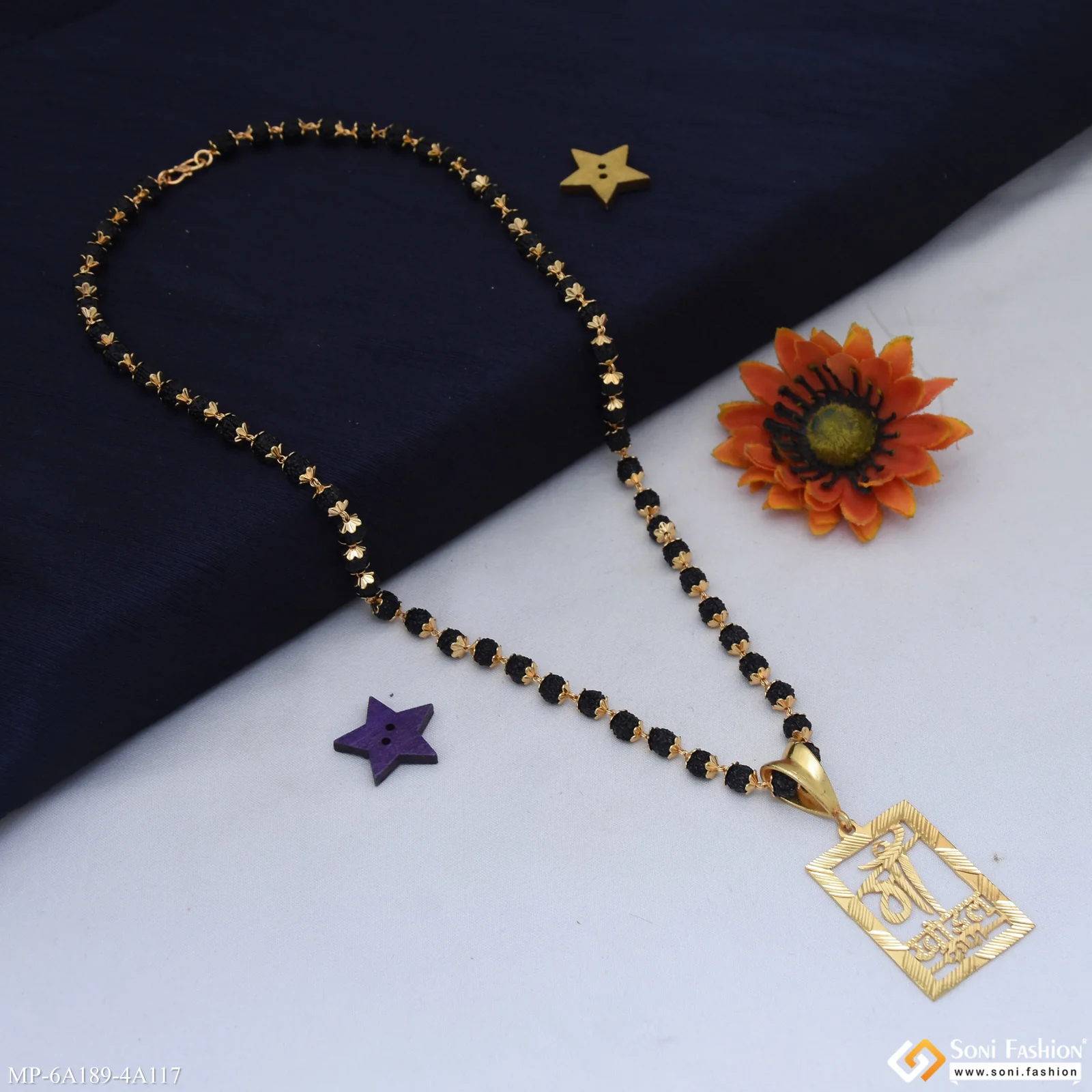 Maa Khodal Krupa Latest Design Pendant with Rudraksha Mala for Men (MP-A189-A117) - Image 5