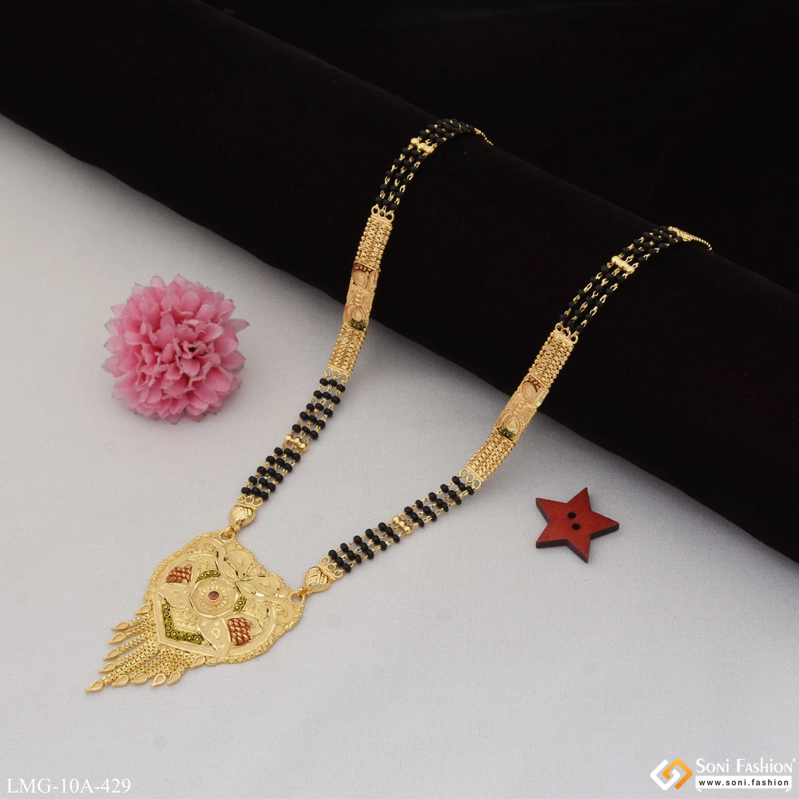 Magnificent Design Chic Design Gold Plated Mangalsutra for Women - Style A429 - Image 3