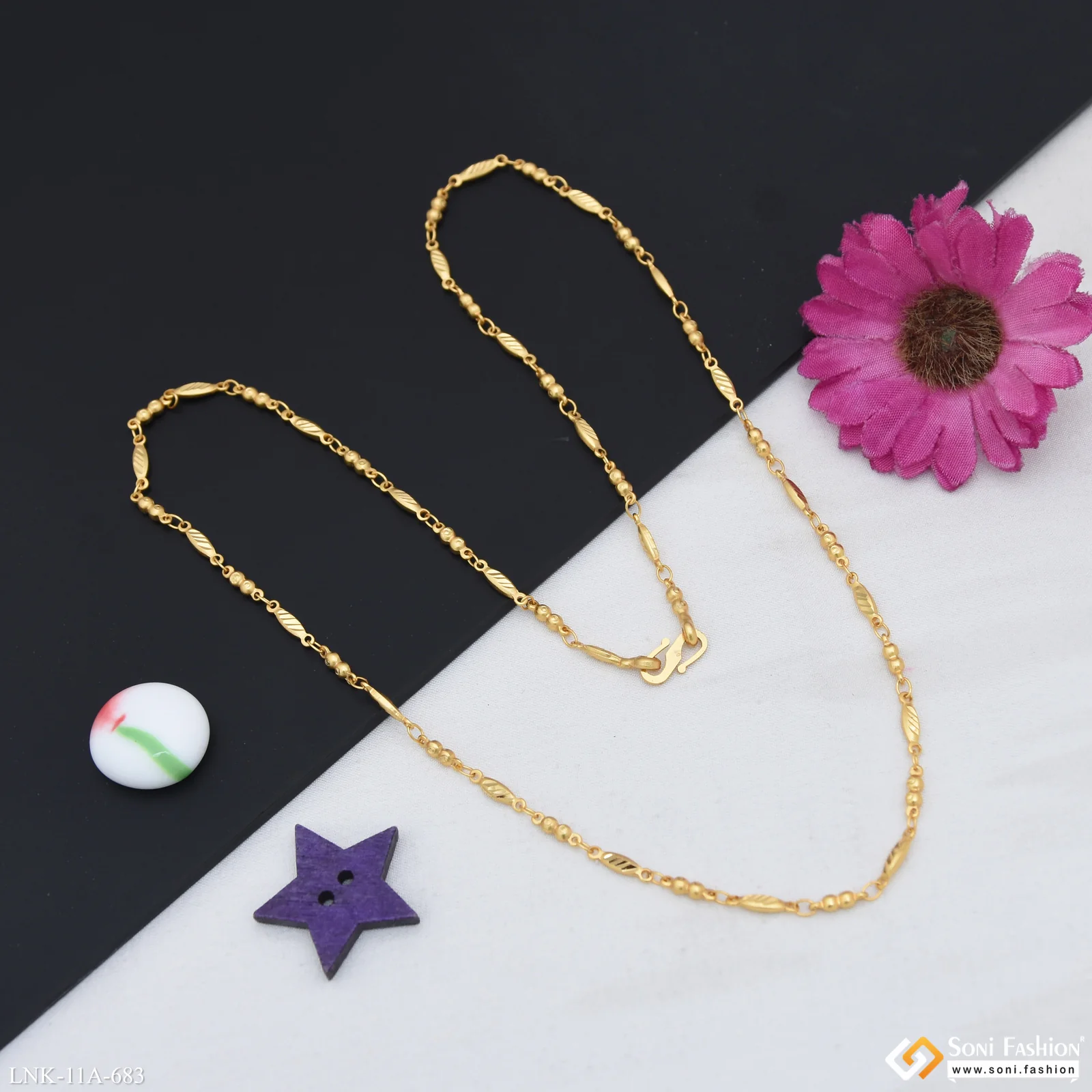 Magnificent Design Gold Plated Chain for Ladies - Style A683 - Image 4