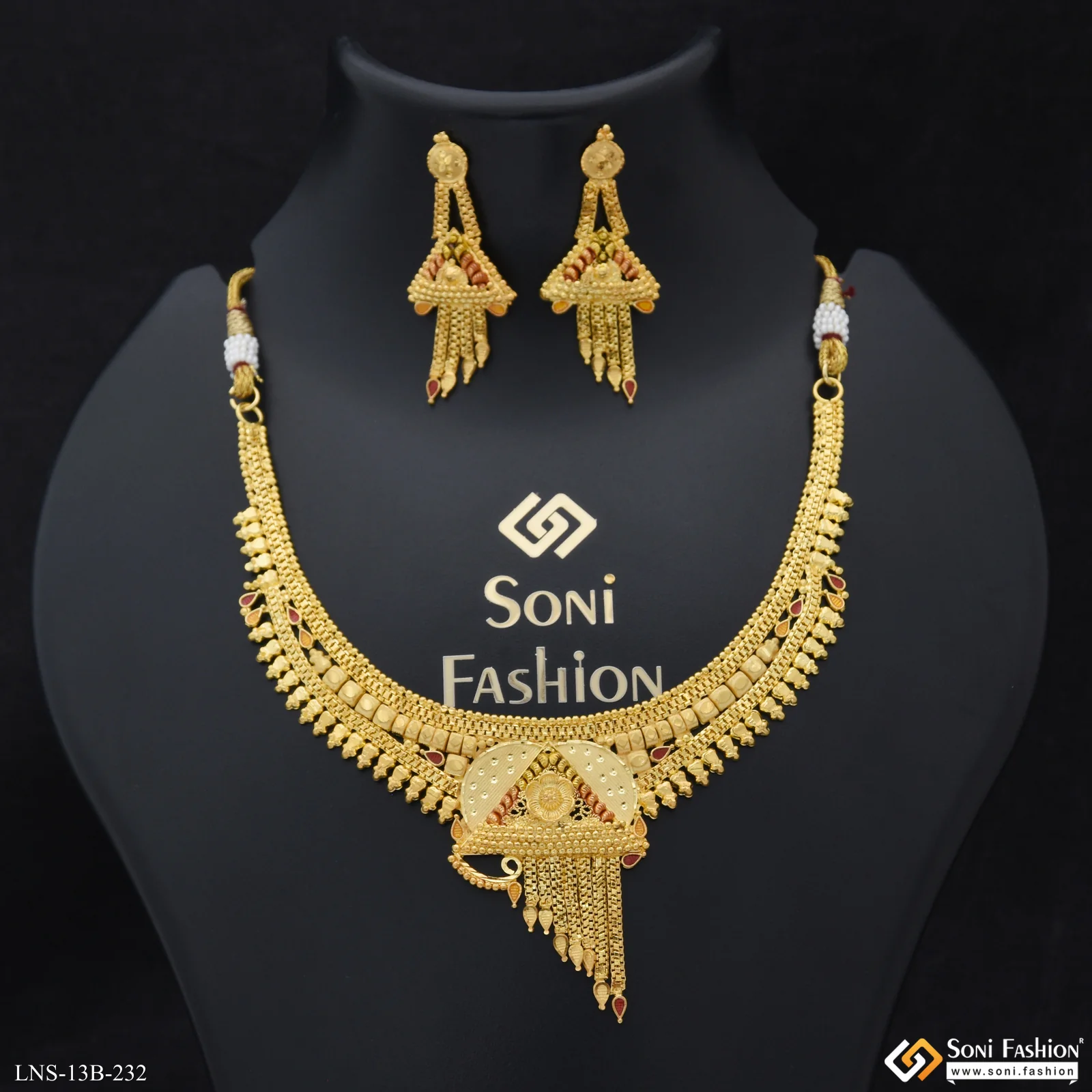 Magnificent Design Gold Plated Necklace Set for Women - Style B232