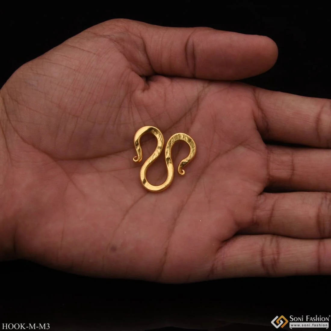 Medium Size - M/W Hook for Chain - Gold Plated - Design 3 - Image 4