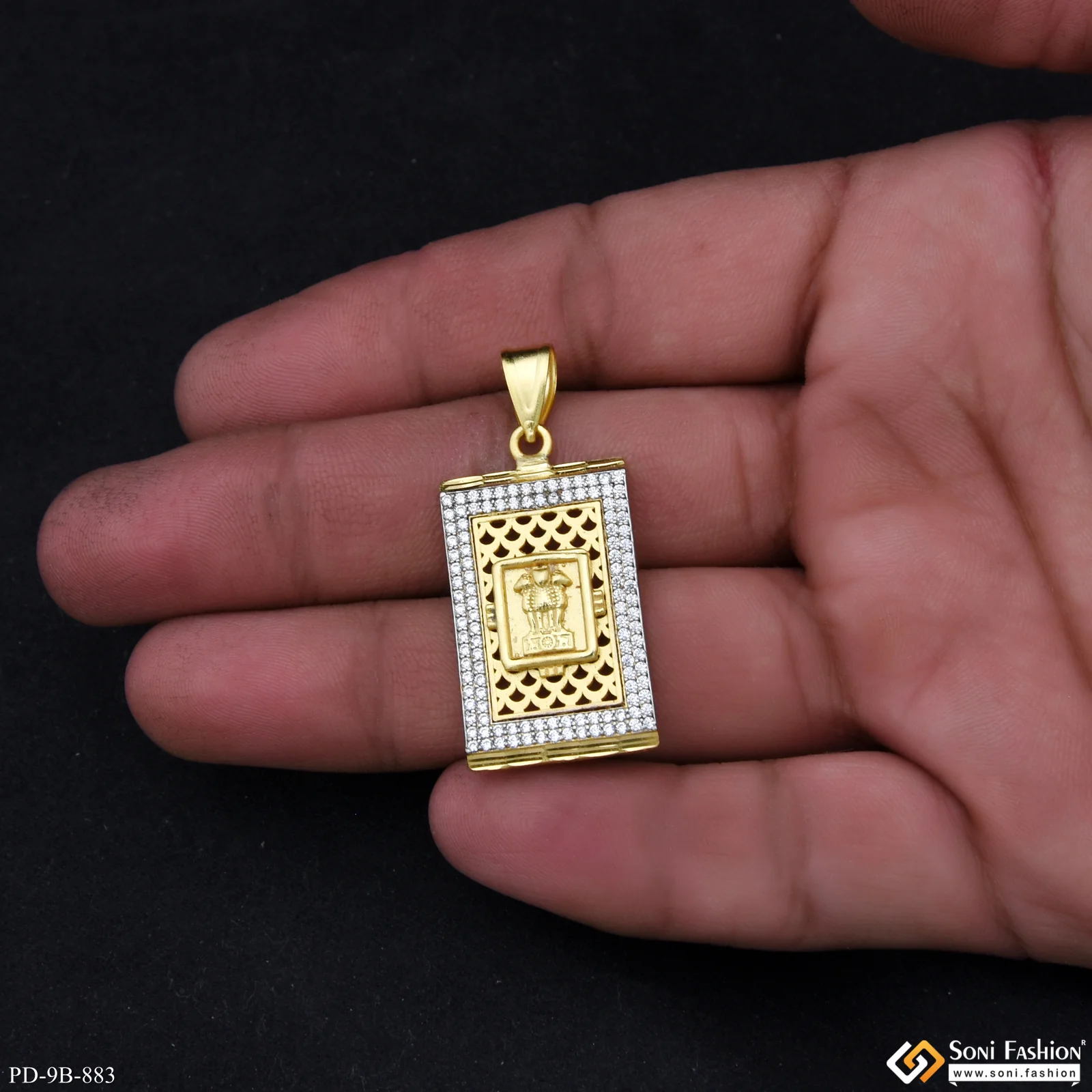 Mudra Fabulous Design Gold Plated Pendant for Men - Style B883