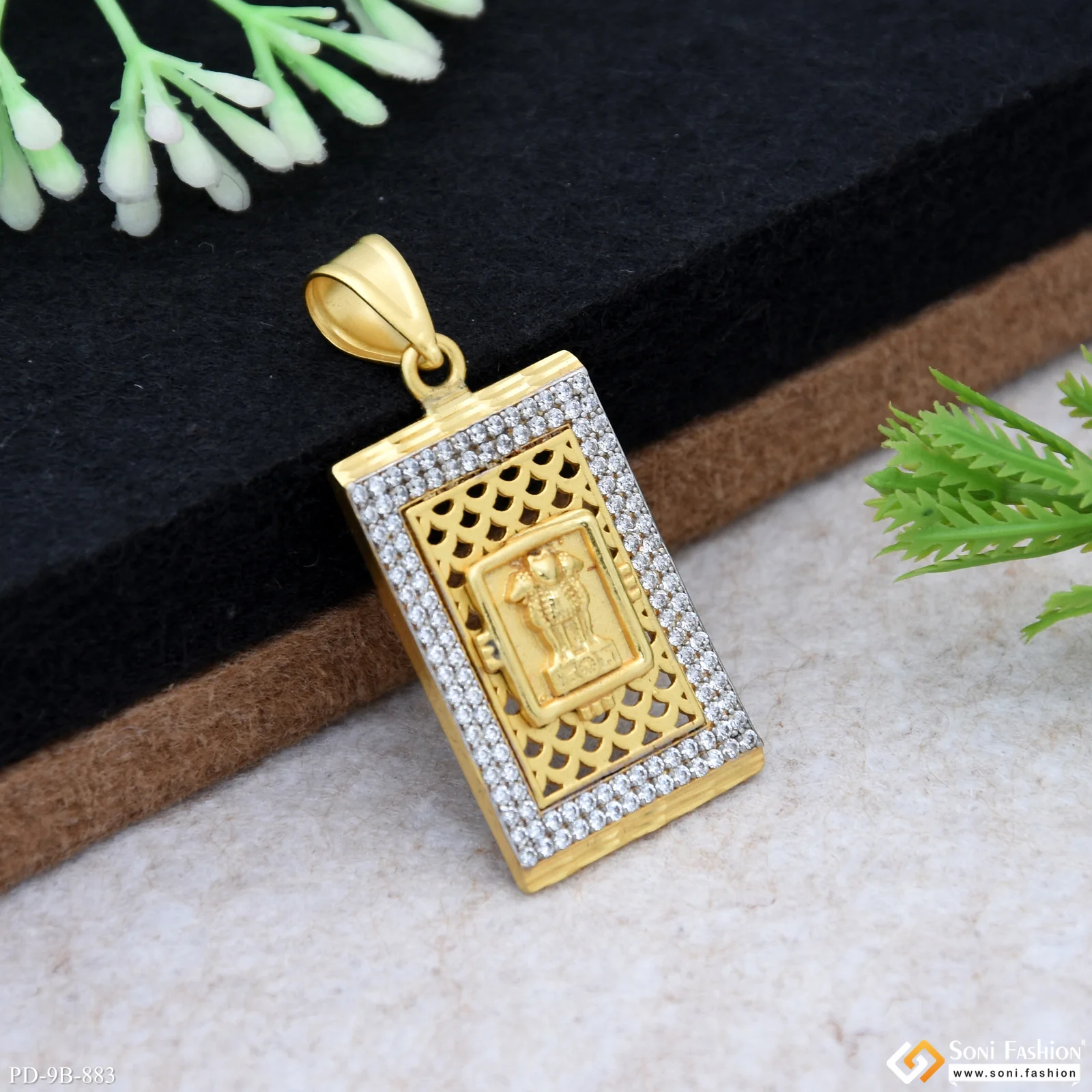 Mudra Fabulous Design Gold Plated Pendant for Men - Style B883 - Image 4