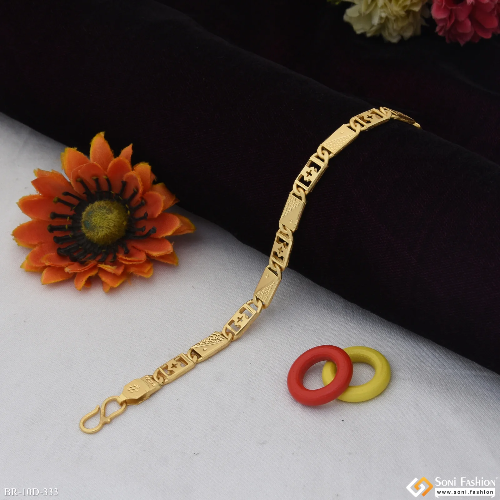 Nawabi Gorgeous Design Gold Plated Bracelet for Men - Style D333 - Image 3