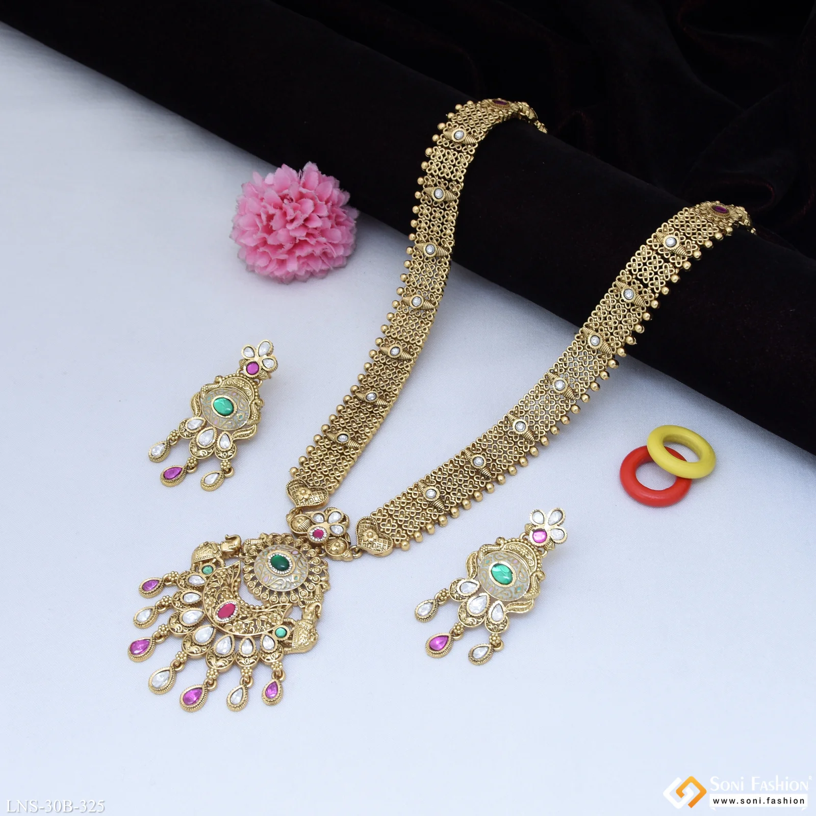 New Style Gold Plated Antique Necklace Set for Women - Style B325 - Image 3