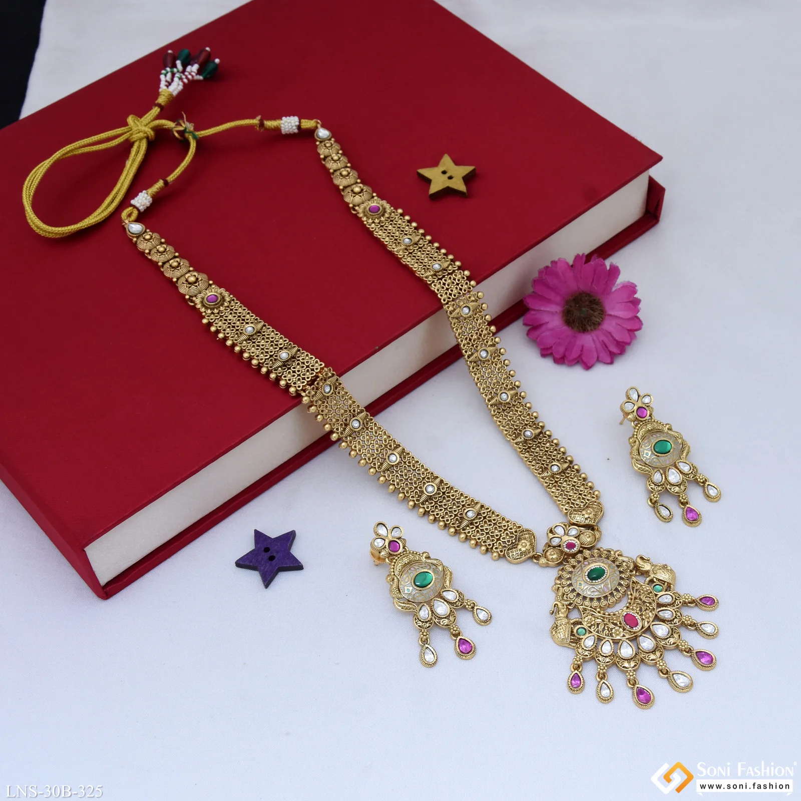 New Style Gold Plated Antique Necklace Set for Women - Style B325 - Image 4