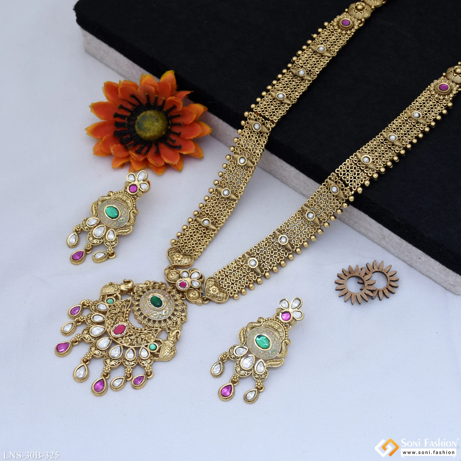 New Style Gold Plated Antique Necklace Set for Women - Style B325 - Image 5