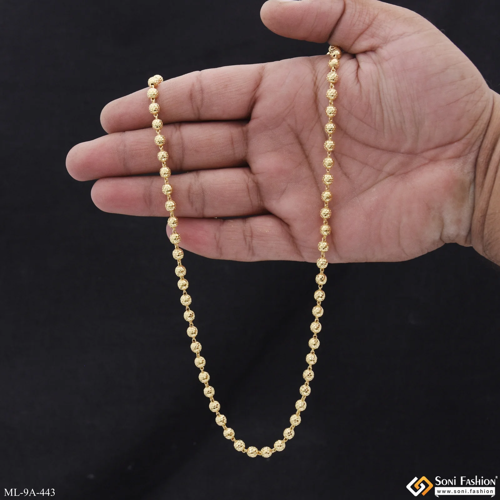 New Style Gold Plated Brass Beaded Mala for Men - Style A443 - Image 6