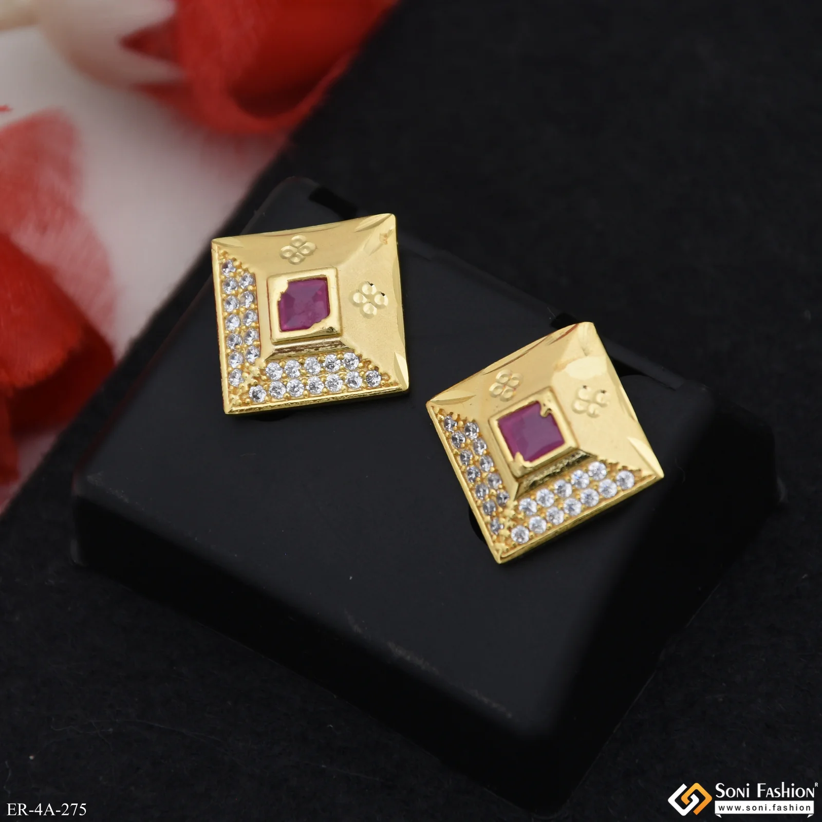 New Style Gold Plated Earrings for Ladies - Style A275 - Image 2