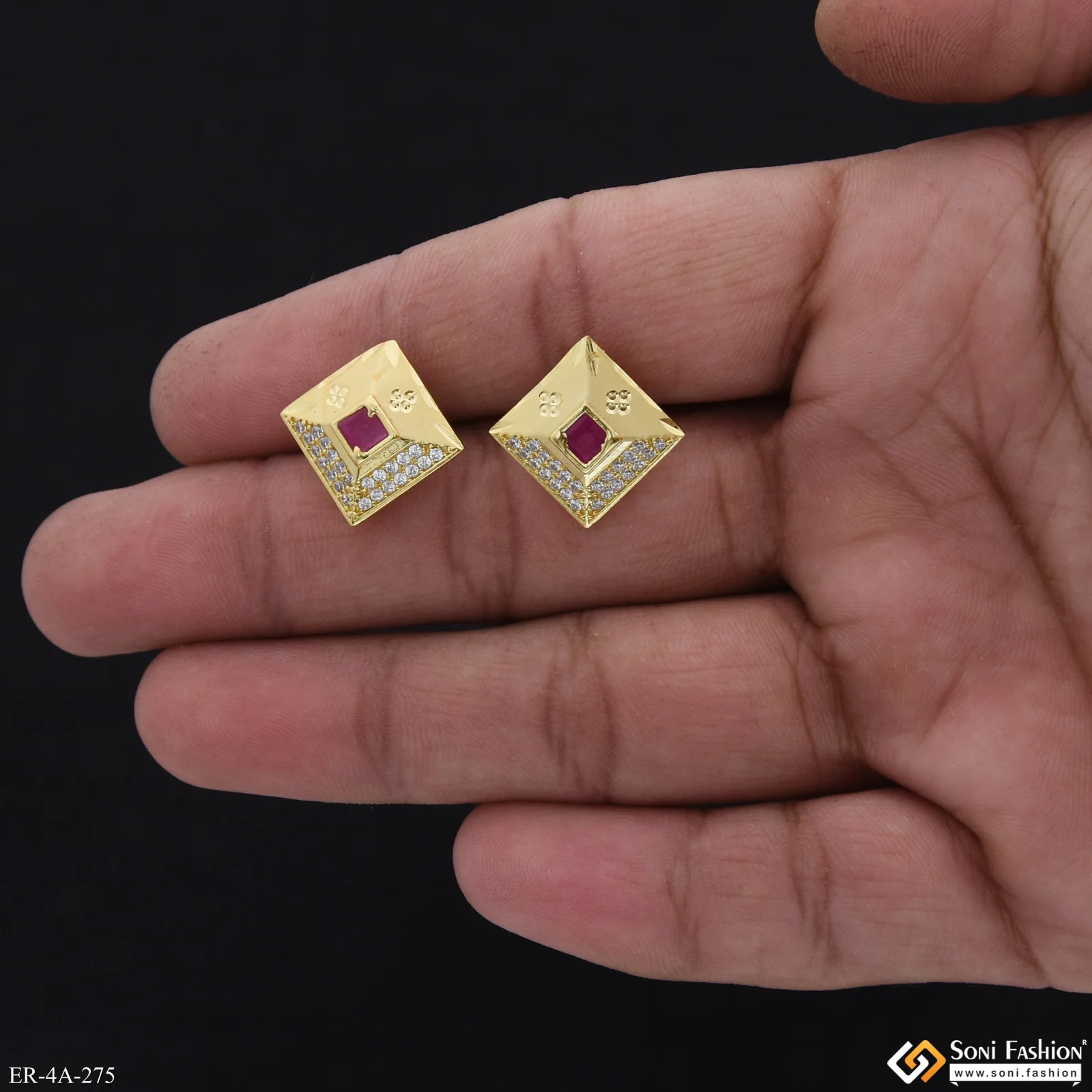 New Style Gold Plated Earrings for Ladies - Style A275 - Image 3