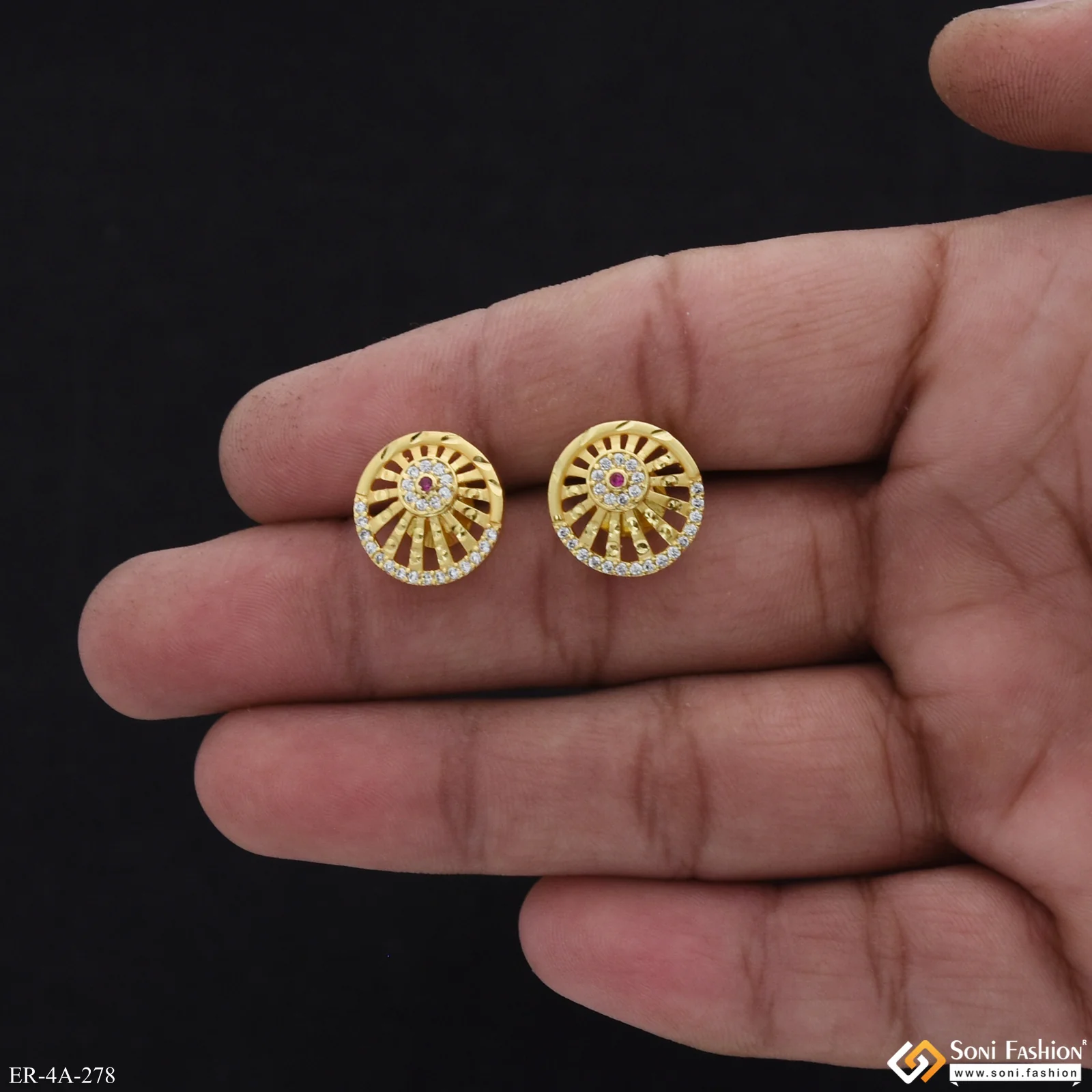 New Style Gold Plated Earrings for Ladies - Style A278 - Image 2