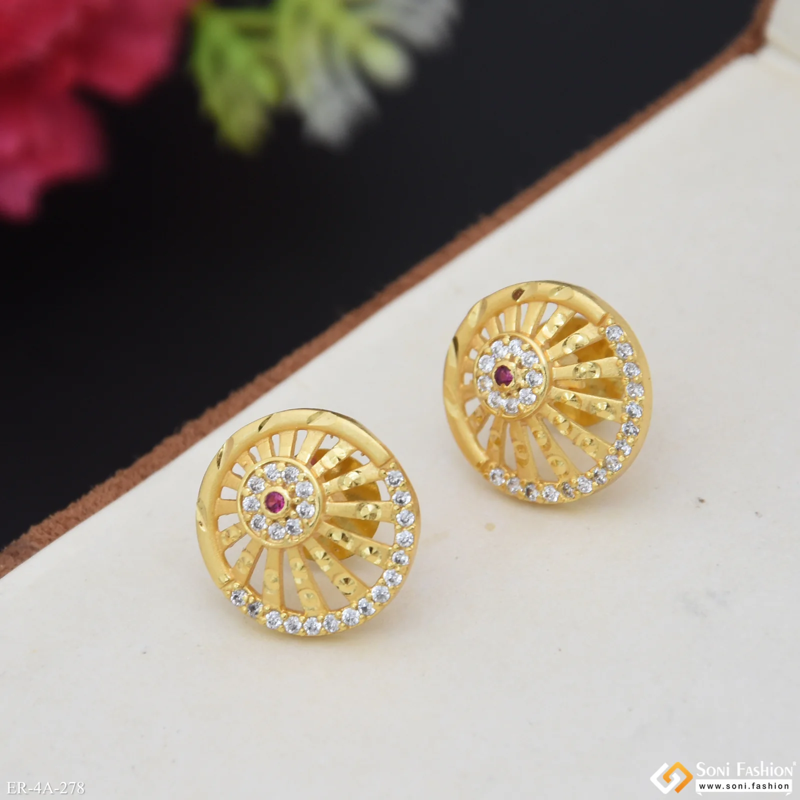 New Style Gold Plated Earrings for Ladies - Style A278 - Image 4