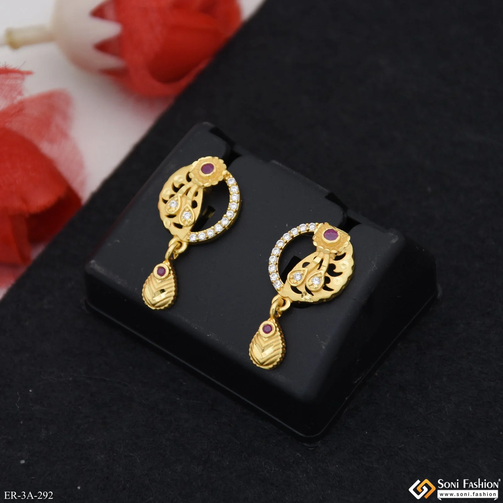 New Style Gold Plated Earrings for Ladies - Style A292 - Image 2