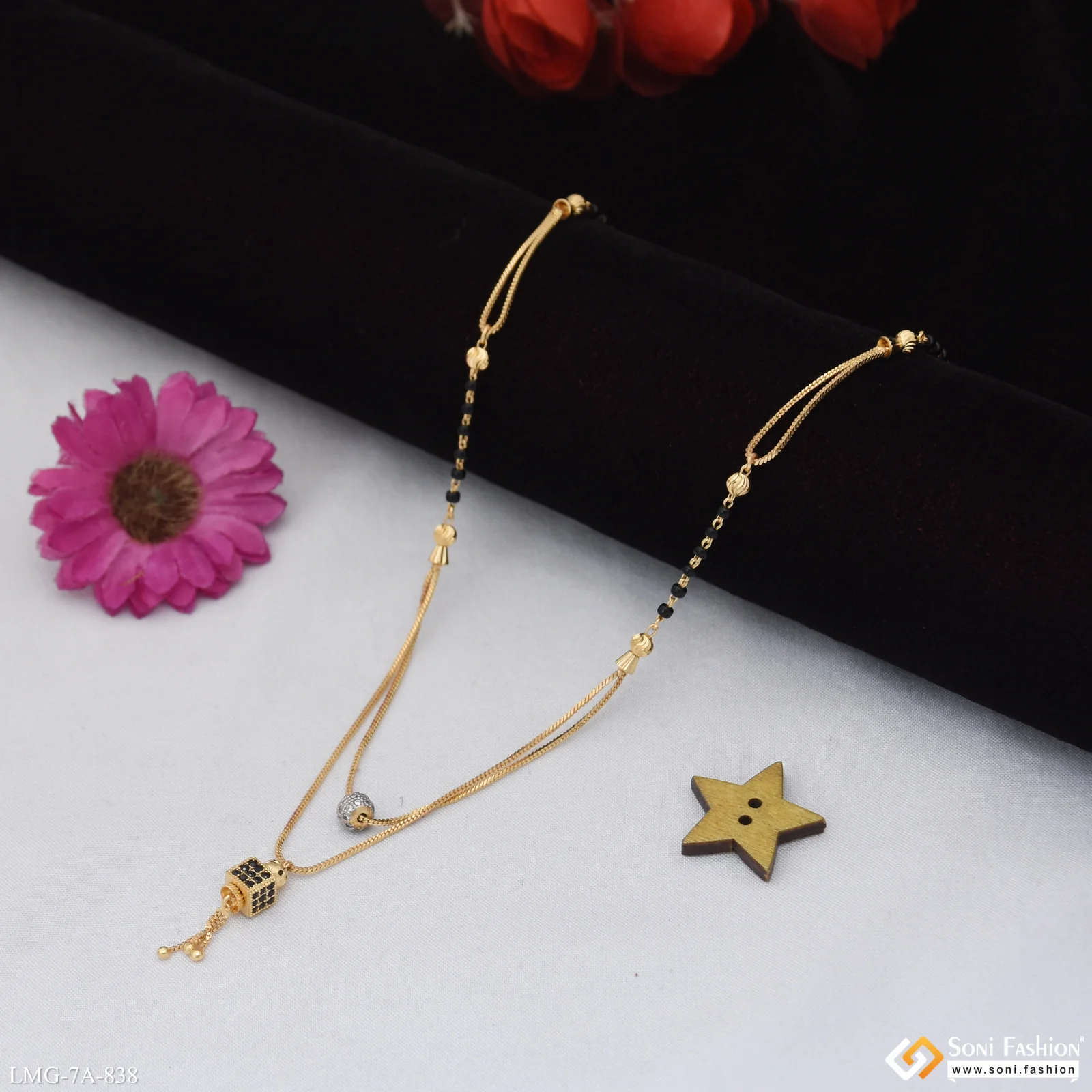 New Style Gold Plated Mangalsutra for Women - Style A838 - Image 3