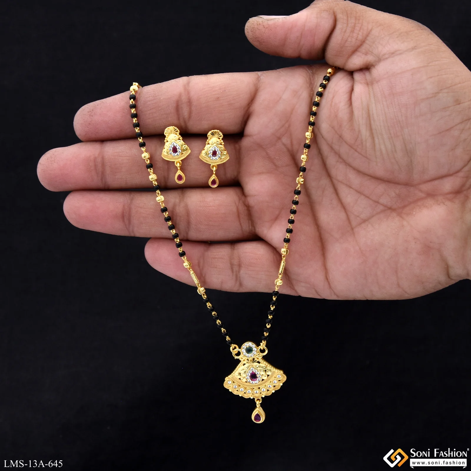 New Style Gold Plated Mangalsutra Set for Women - Style A645 - Image 2
