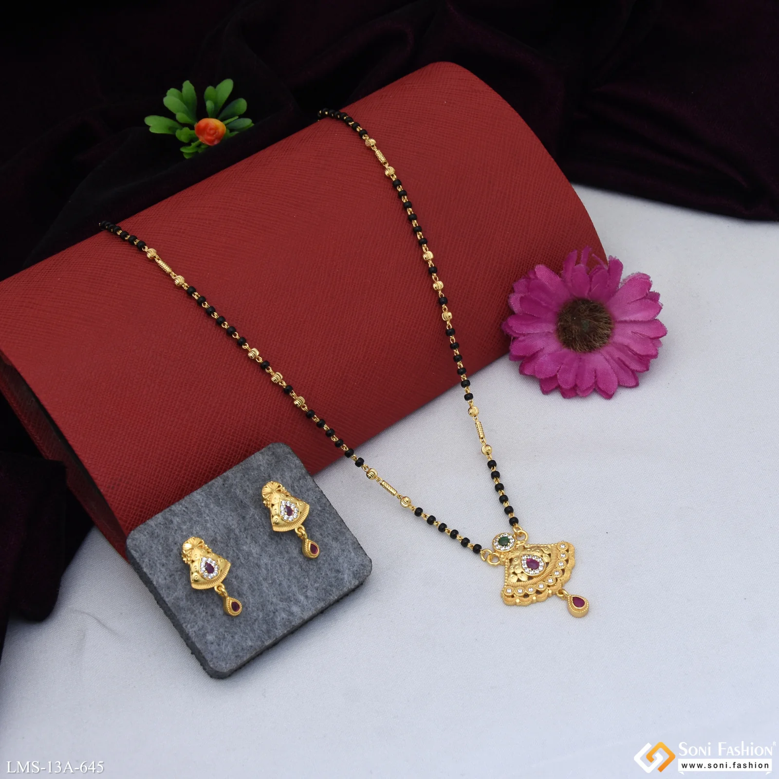 New Style Gold Plated Mangalsutra Set for Women - Style A645 - Image 3
