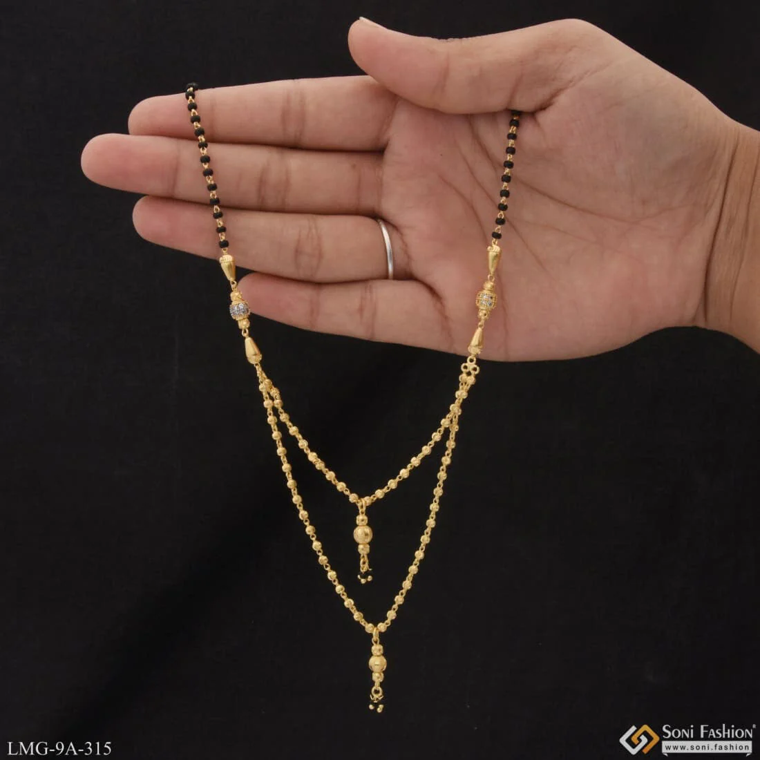 New Style With Diamond Lovely Design Gold Plated Mangalsutra For Women - Style A315 - Image 2