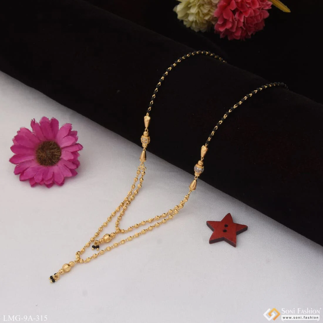New Style With Diamond Lovely Design Gold Plated Mangalsutra For Women - Style A315 - Image 3