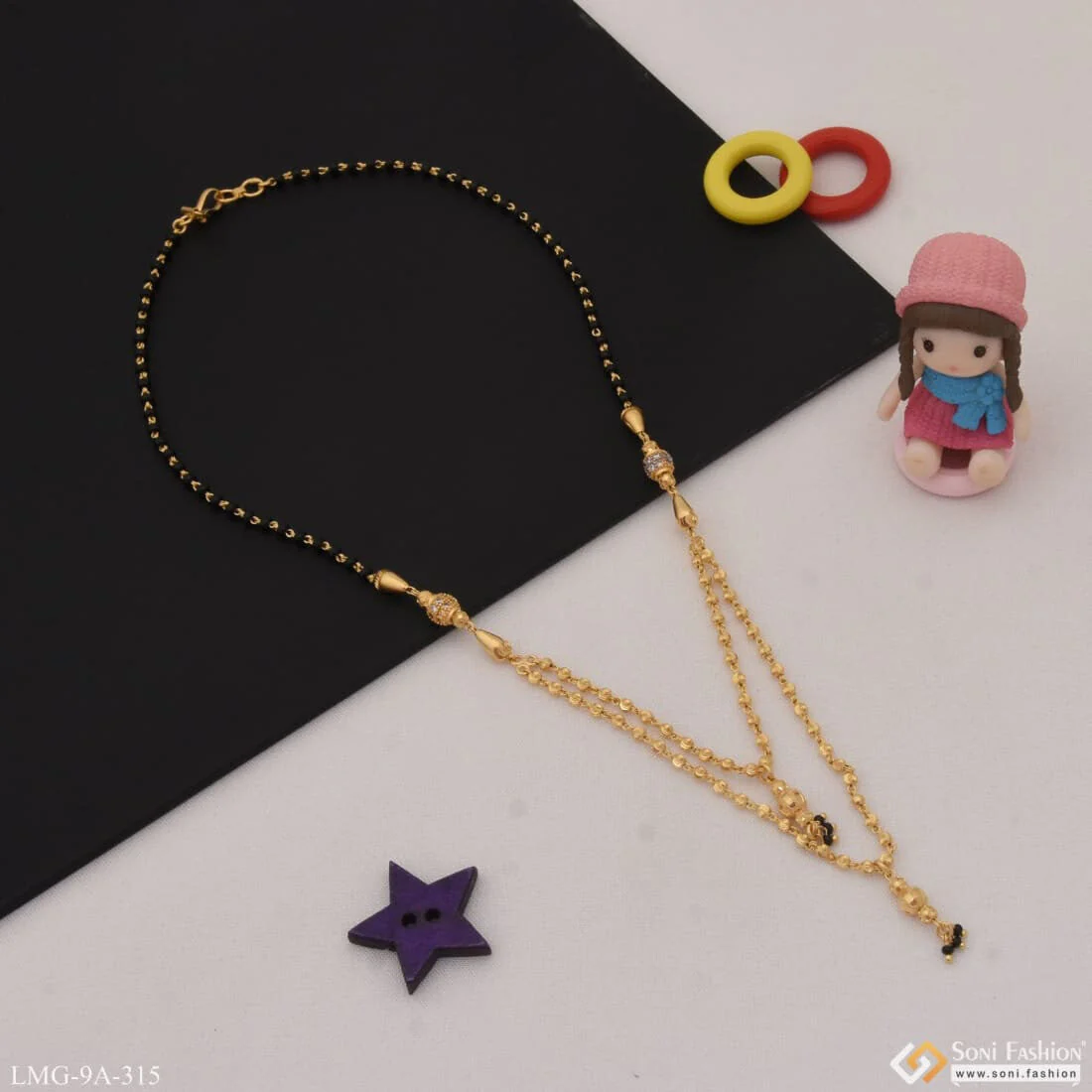 New Style With Diamond Lovely Design Gold Plated Mangalsutra For Women - Style A315 - Image 4