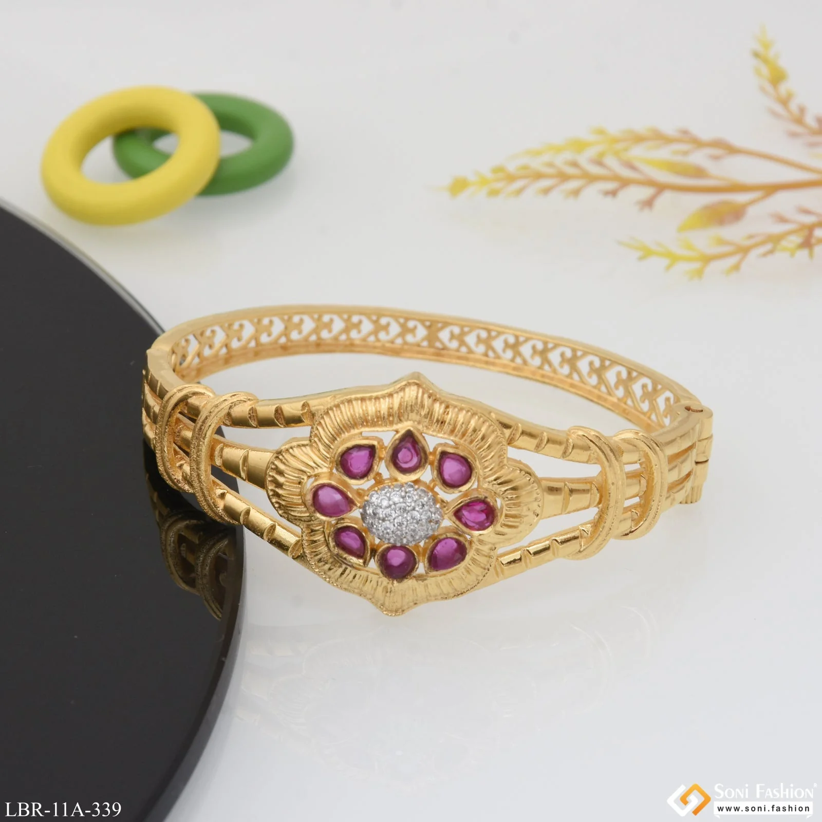 New Style with Diamond New Style Gold Plated Bracelet for Ladies - Style A339 - Image 5