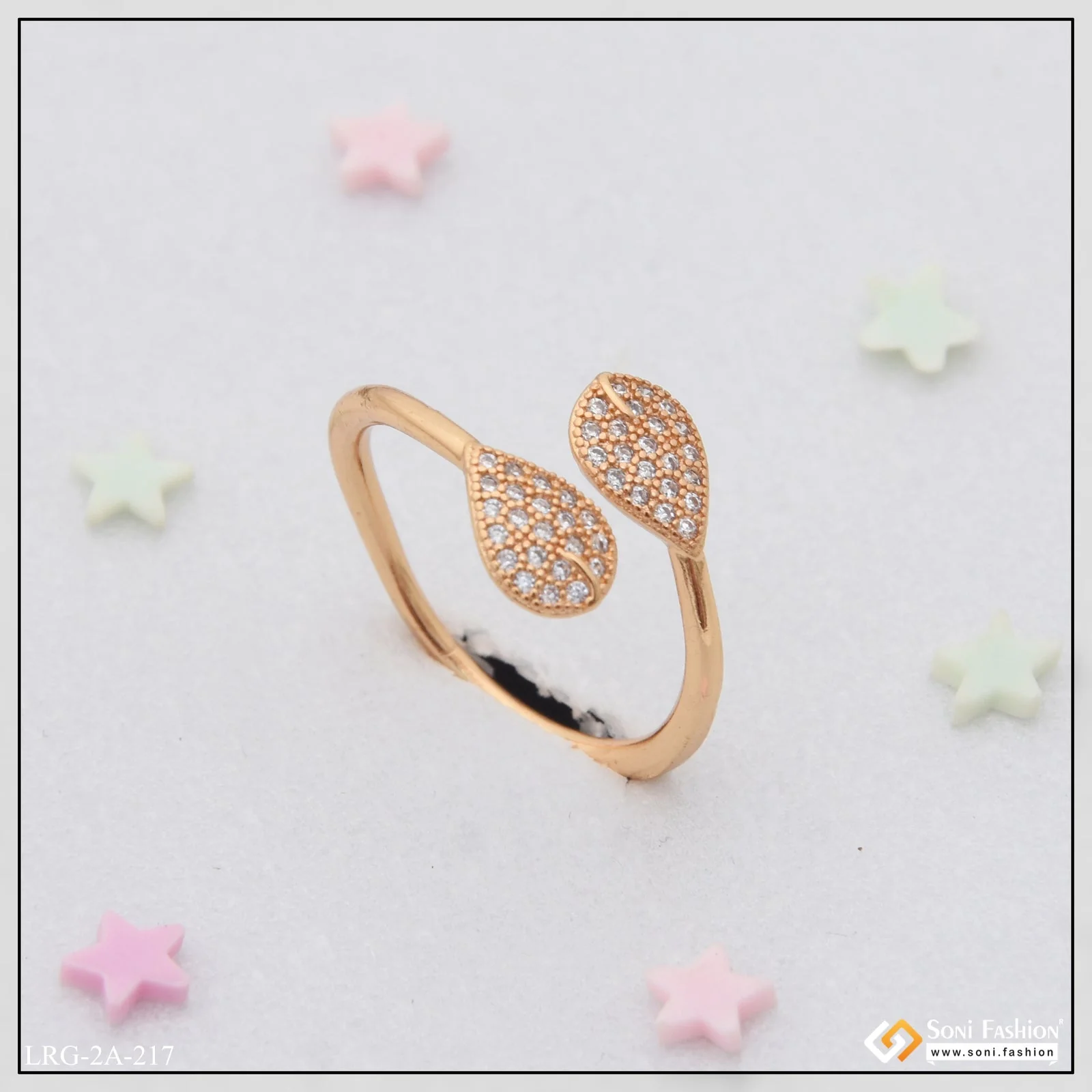 New Style with Diamond New Style Rose Gold Color Ring for Ladies - Style A217 - Image 4
