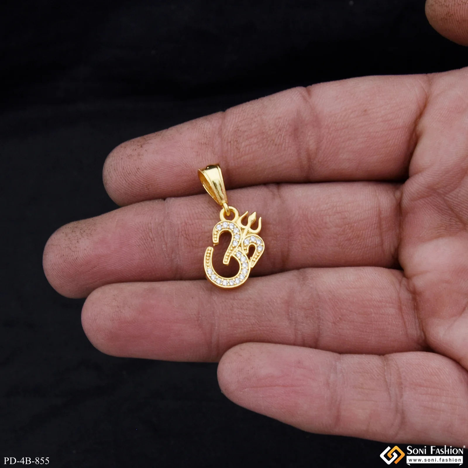 Om Delicate Design Gold Plated Pendant for Men - Style B855 - Image 3