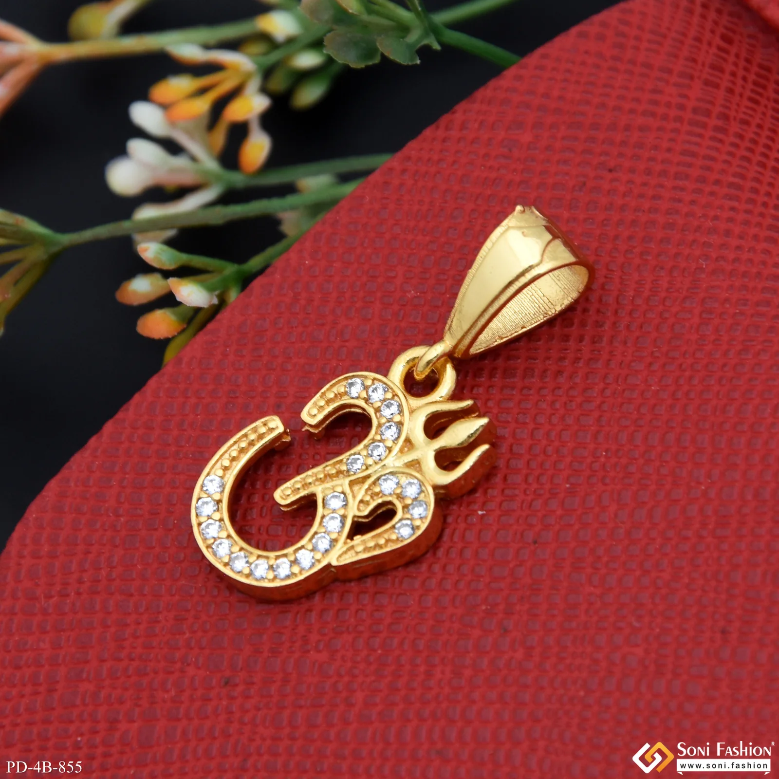 Om Delicate Design Gold Plated Pendant for Men - Style B855 - Image 5