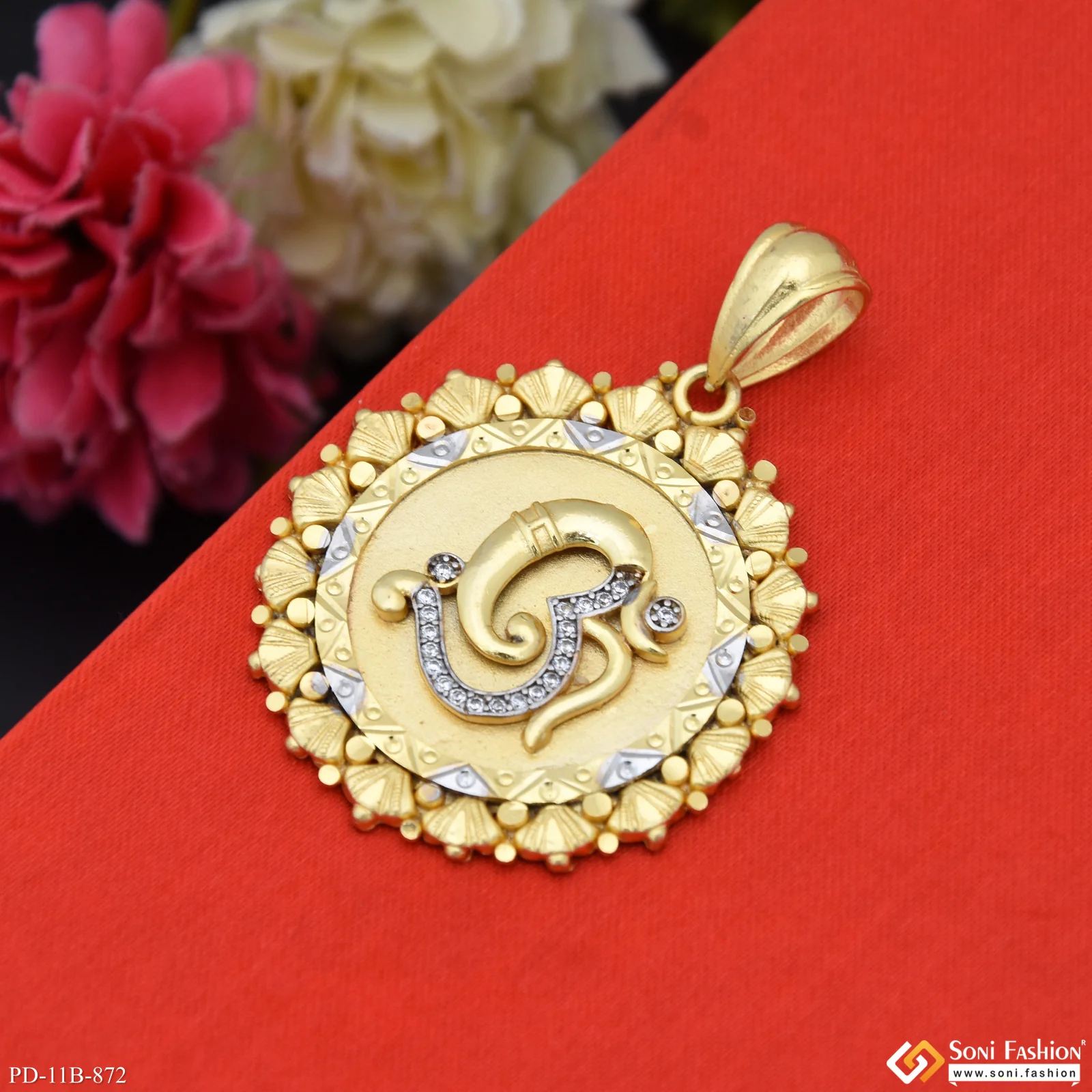 Om Latest Design Gold Plated Pendant for Men - Style B872 - Image 5