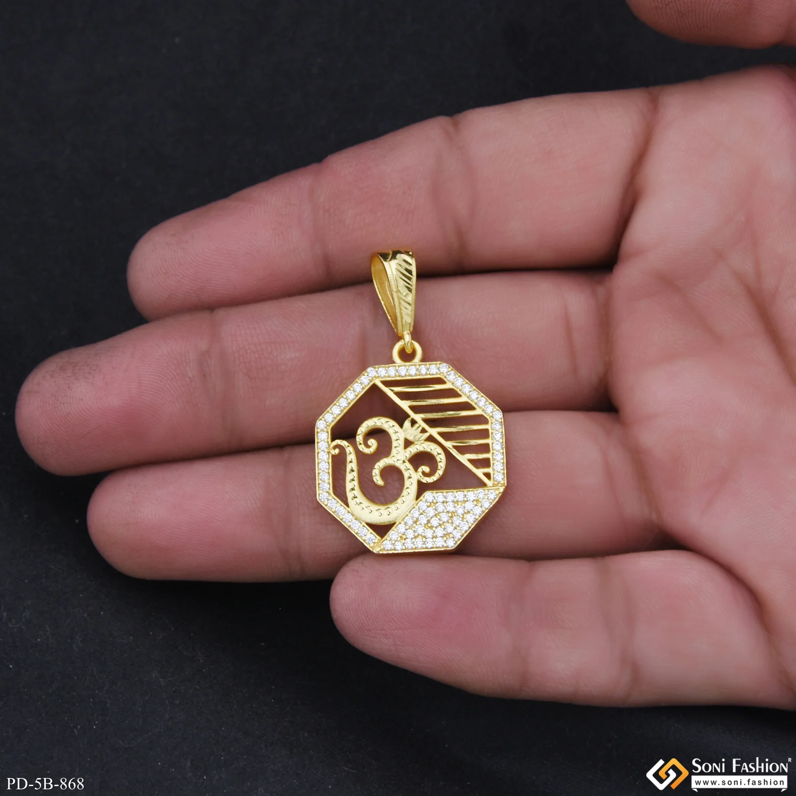 Om Sophisticated Design Gold Plated Pendant for Men - Style B868