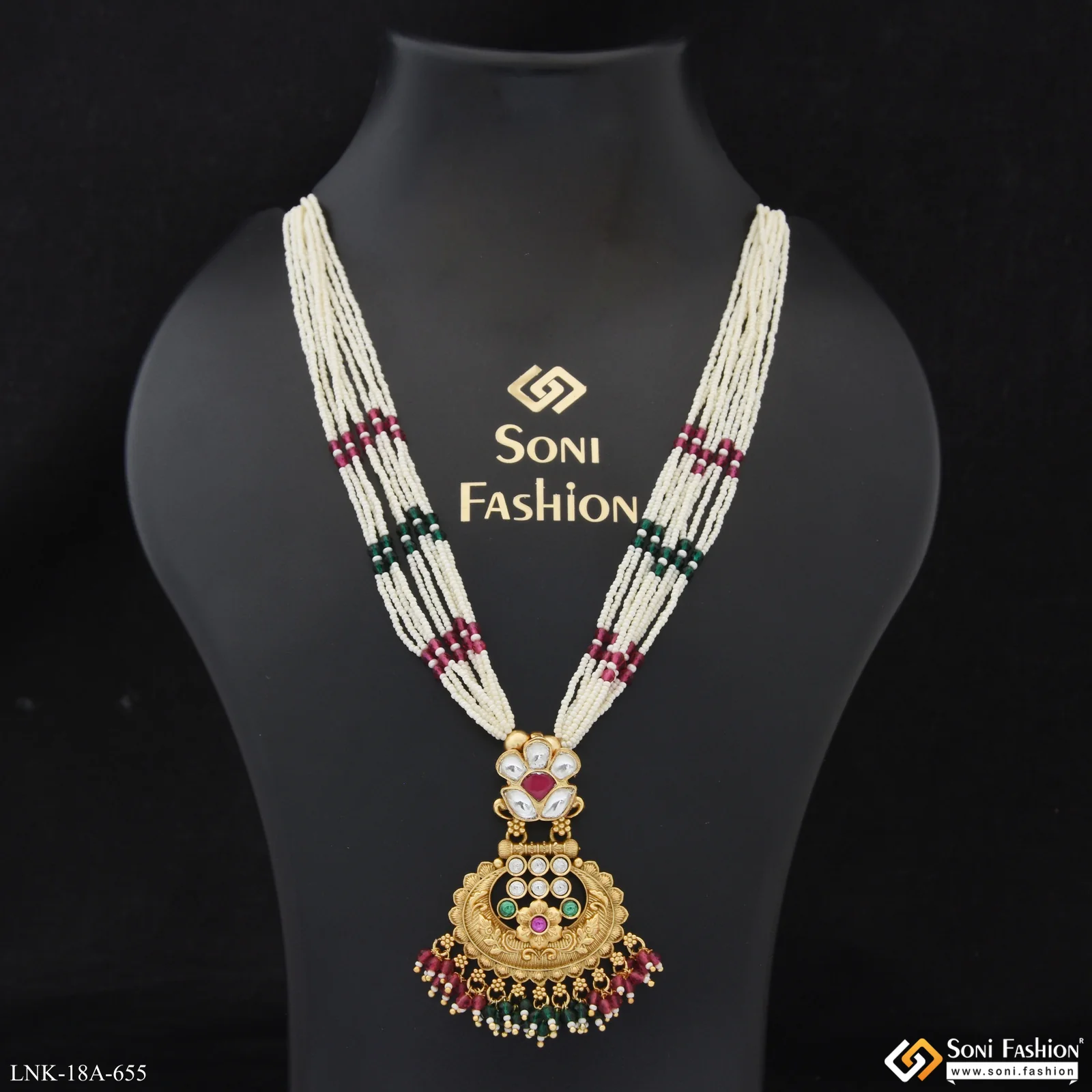Opulent Design Gold Plated Antique Necklace for Women - Style A655