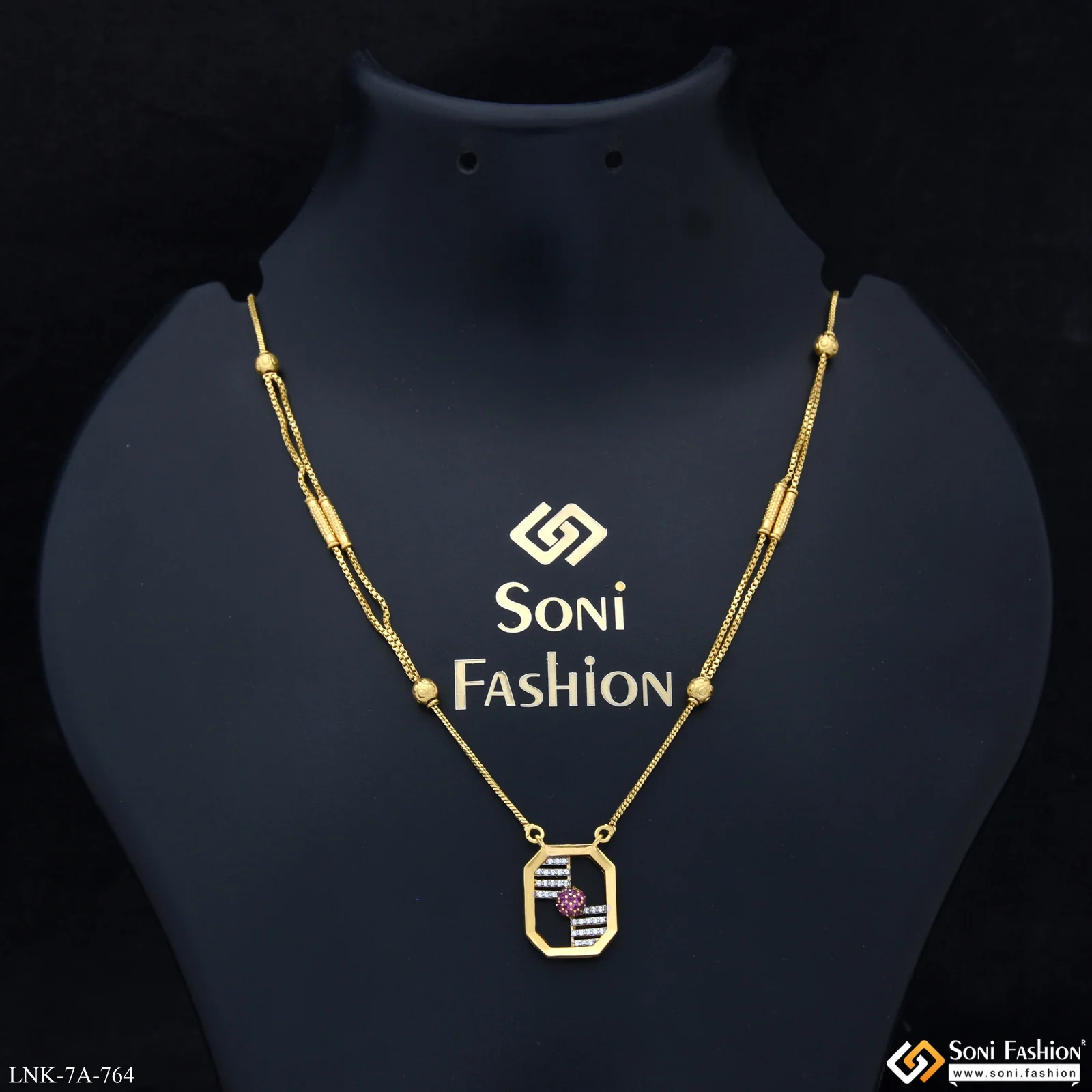 Opulent Design Gold Plated Chain Pendant for Ladies - Style A764