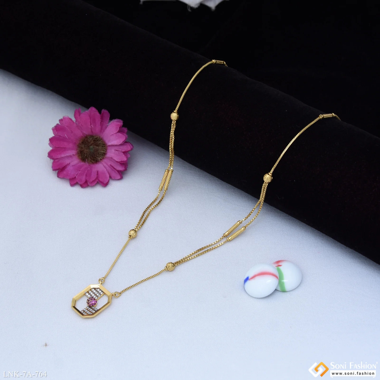 Opulent Design Gold Plated Chain Pendant for Ladies - Style A764 - Image 4