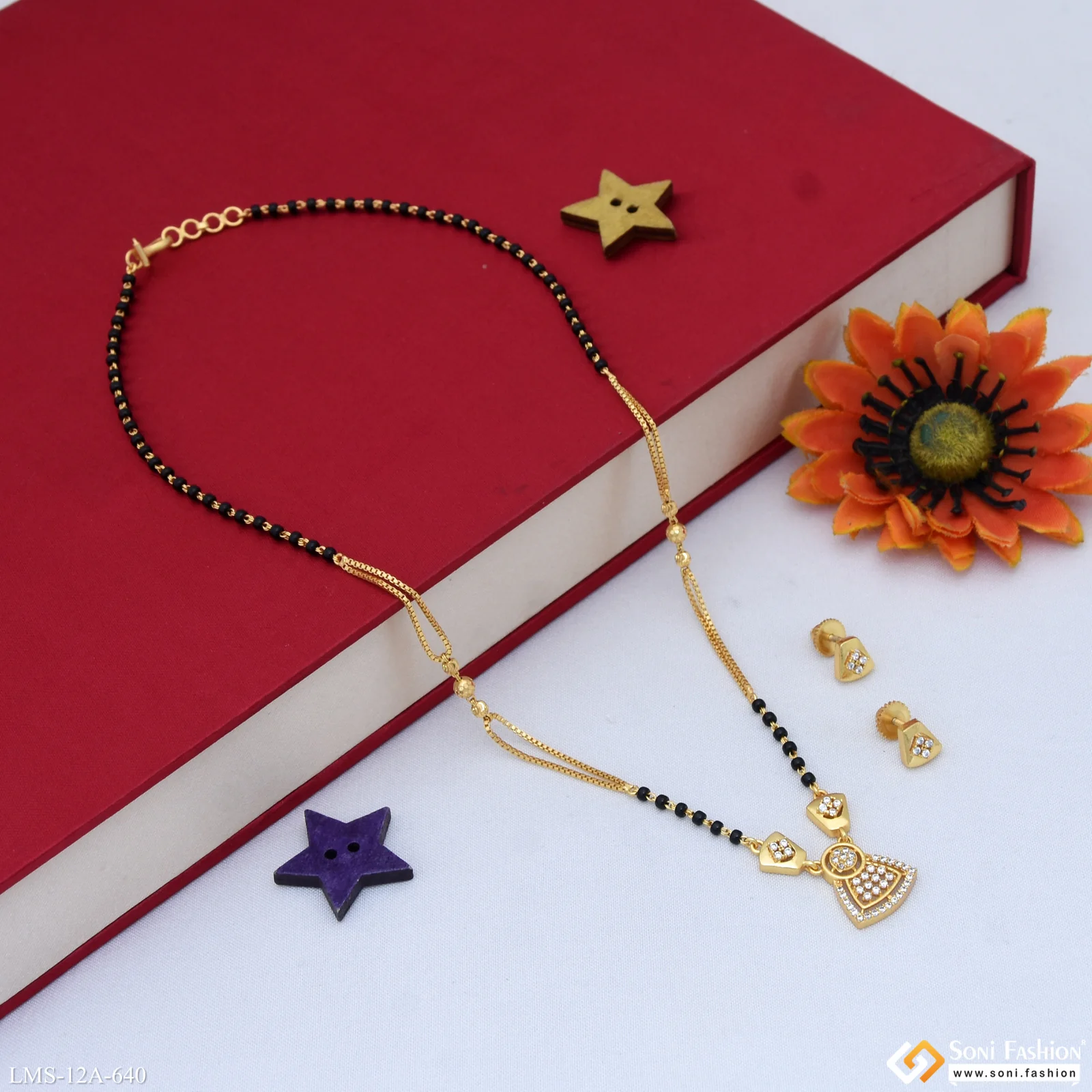 Opulent Design Gold Plated Mangalsutra Set for Women - Style A640 - Image 5
