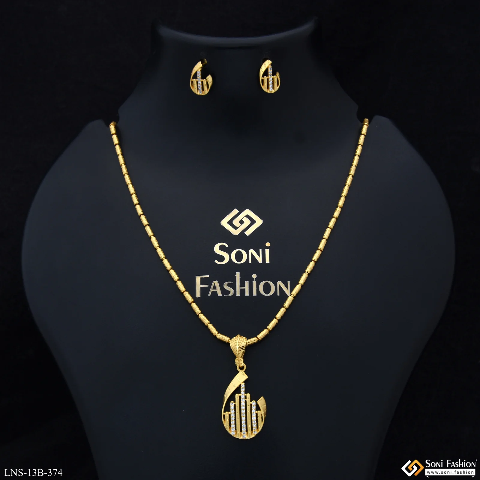 Opulent Design Gold Plated Rani Haar Necklace Set for Women - Style B185