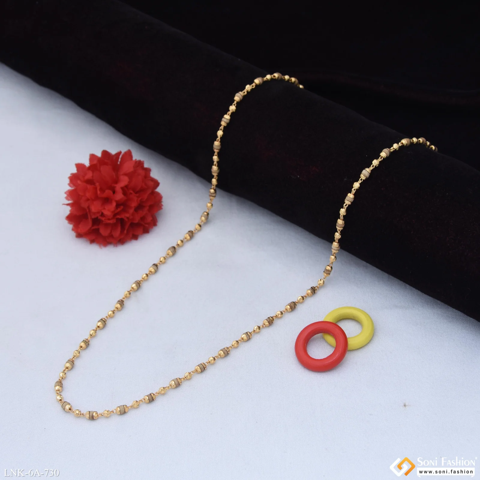 Opulent Design Gold Plated Tulsi Mala for Women - Style A730 - Image 3
