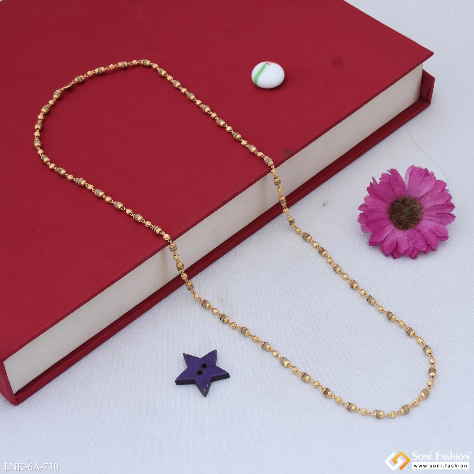 Opulent Design Gold Plated Tulsi Mala for Women - Style A730 - Image 4