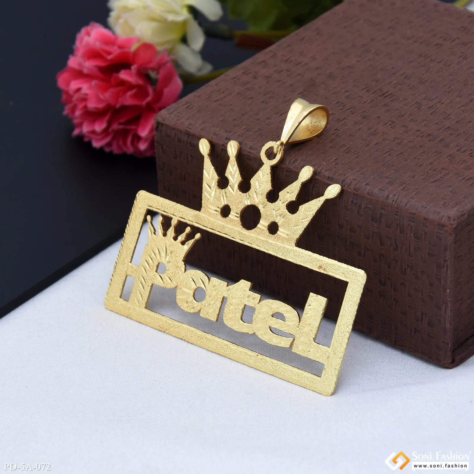 Patel-(letter) King-crown Fashionable Design Gold Plated Pendant For Men - Style A072 - Image 5