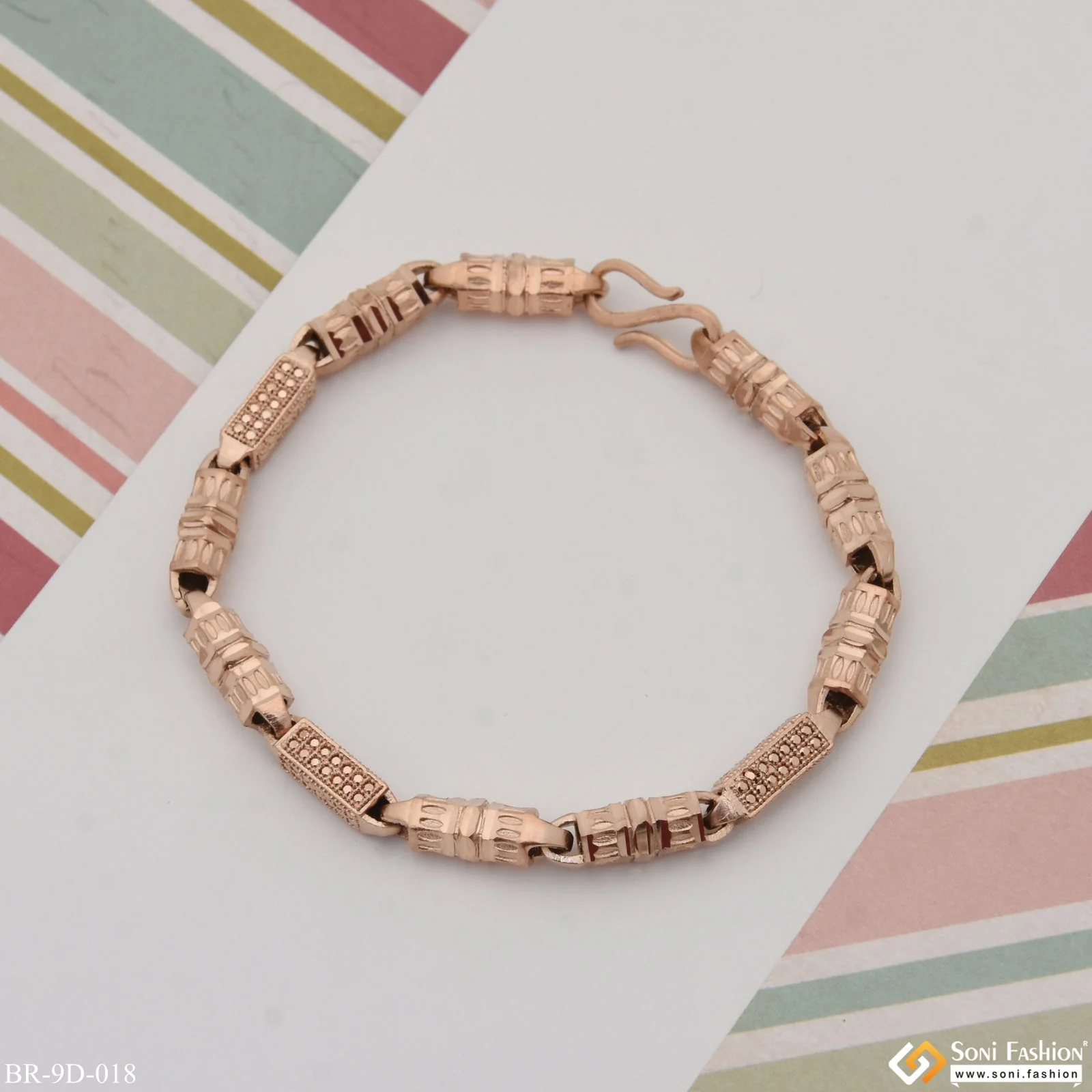 Popular Design Amazing Design Rose Gold Color Bracelet for Men - Style D018 - Image 3